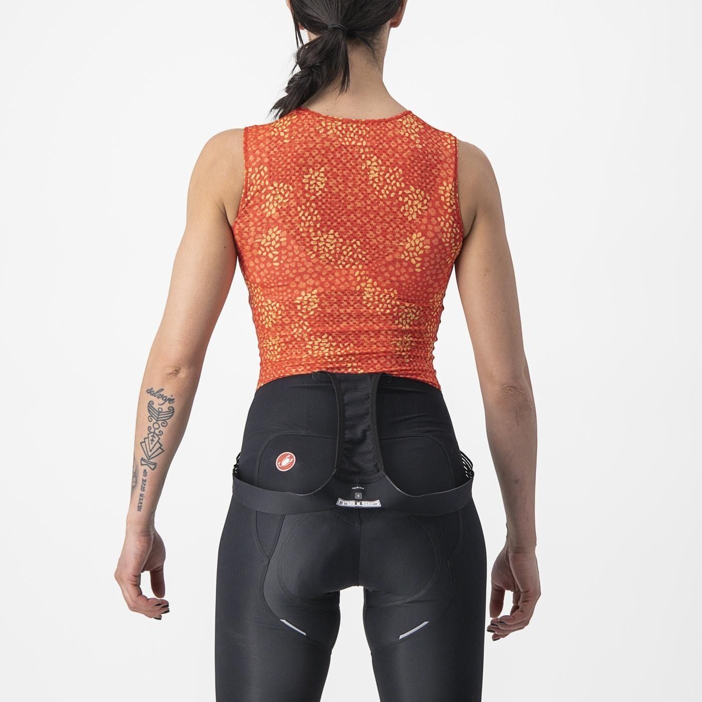 bluza de corp fara maneci castelli pro mesh 4 w sl de dama portocaliu m 1