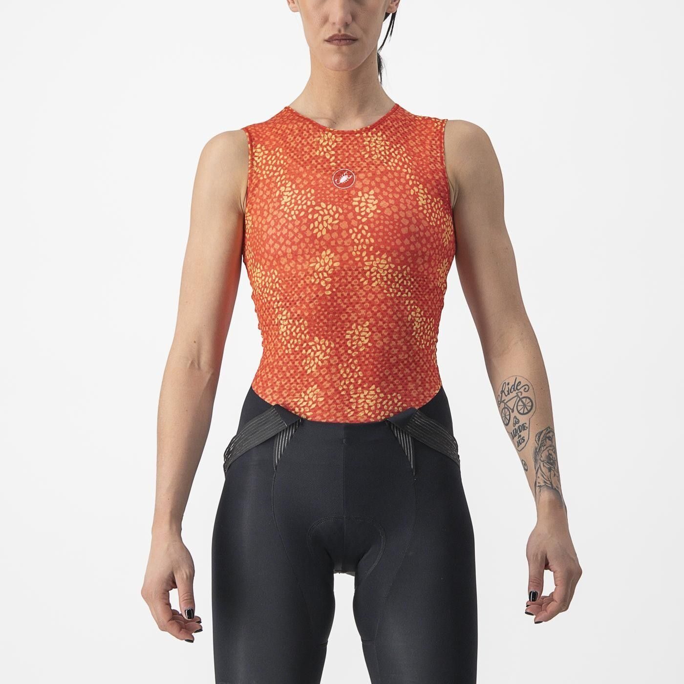 bluza de corp fara maneci castelli pro mesh 4 w sl de dama portocaliu m