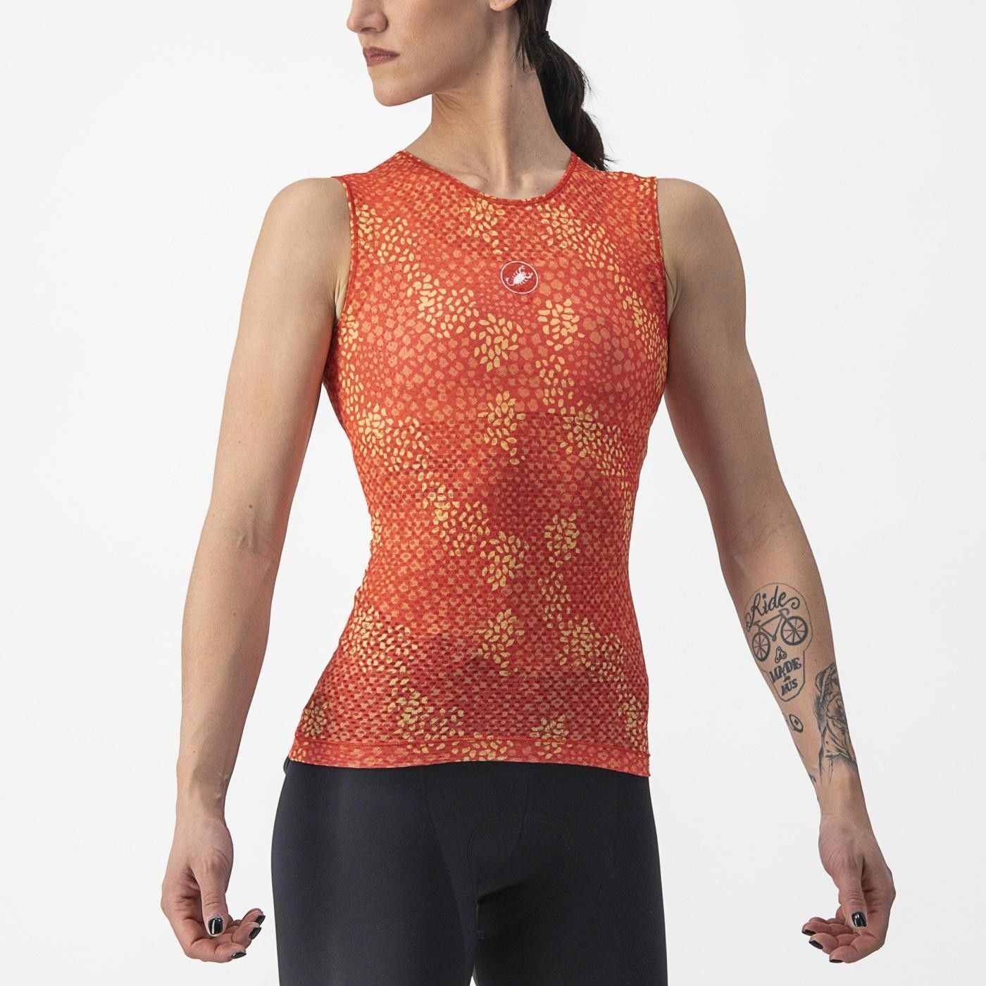 bluza de corp fara maneci castelli pro mesh 4 w sl de dama portocaliu s 2