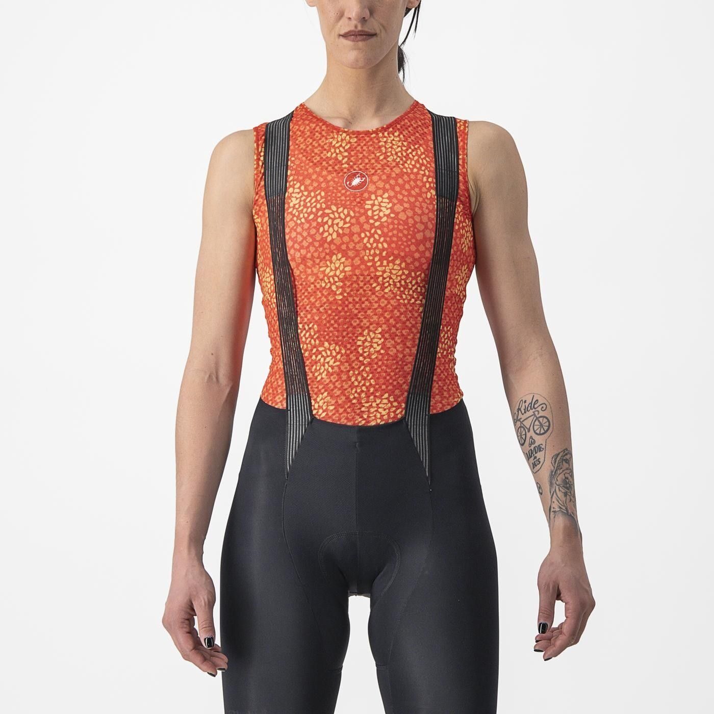 bluza de corp fara maneci castelli pro mesh 4 w sl de dama portocaliu s 3