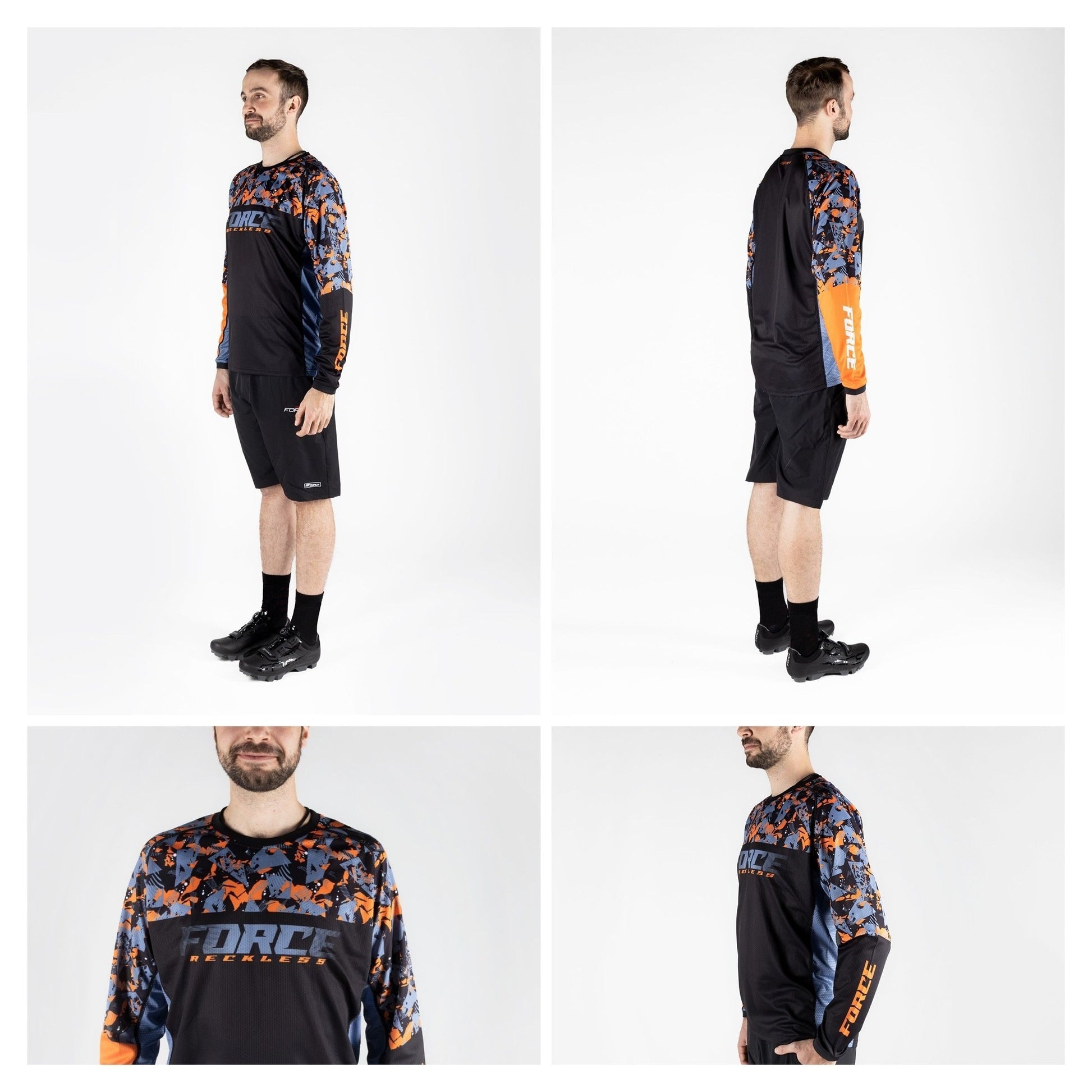 bluza force reckless maneca lunga black orange m 3