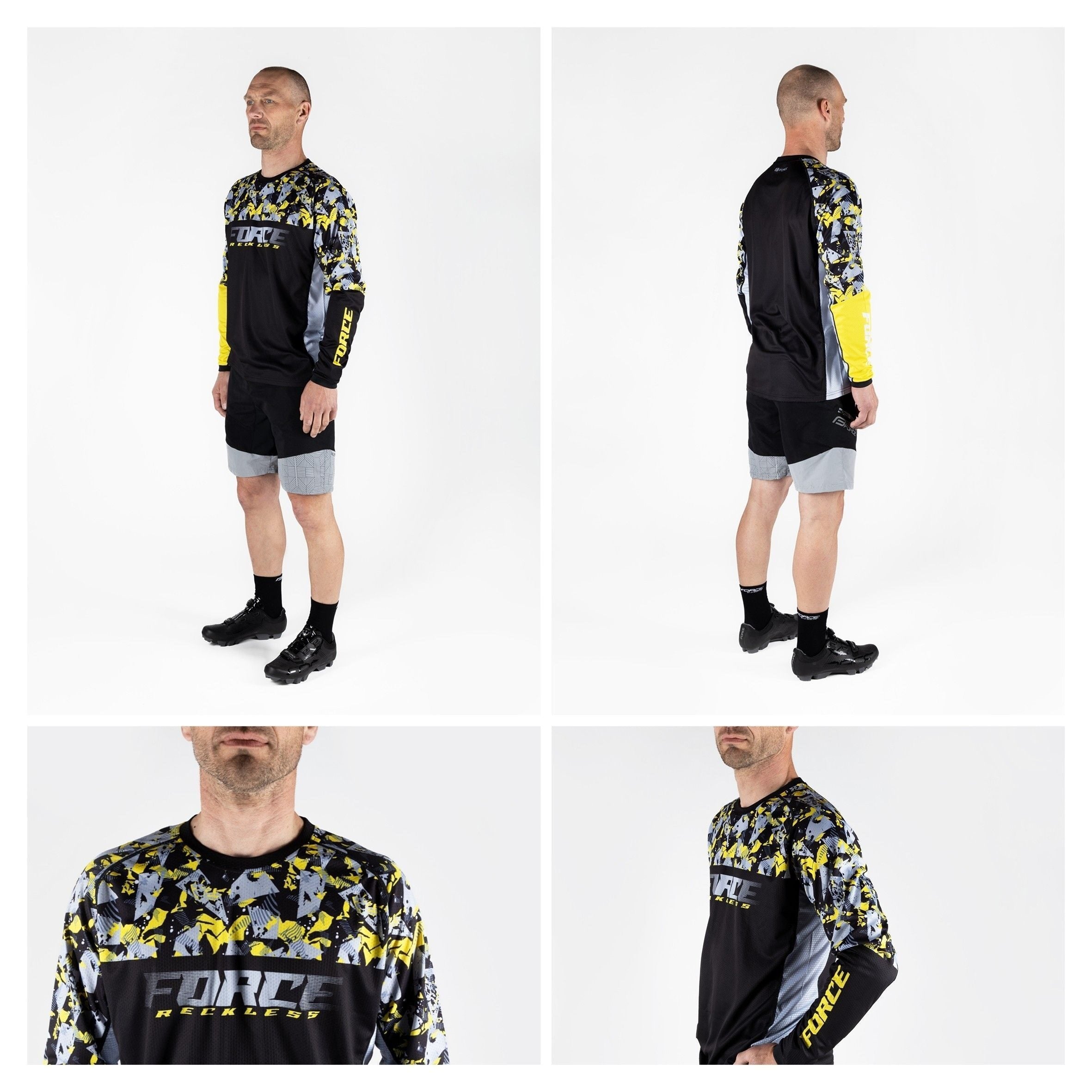 bluza force reckless maneca lunga black yellow grey m 3