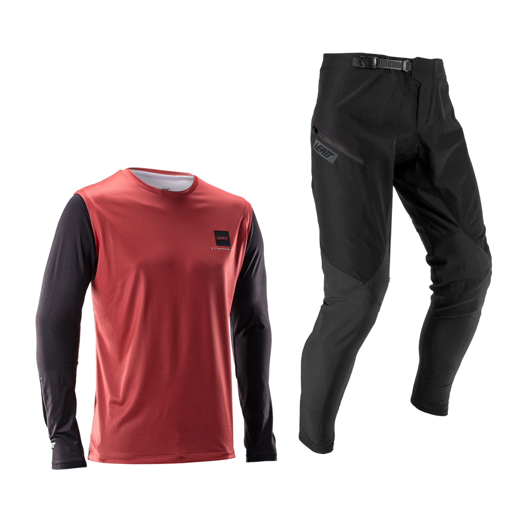 Bluza si Pantaloni Leatt Ride Kit MTB Gravity 1.0 Dusty Red M