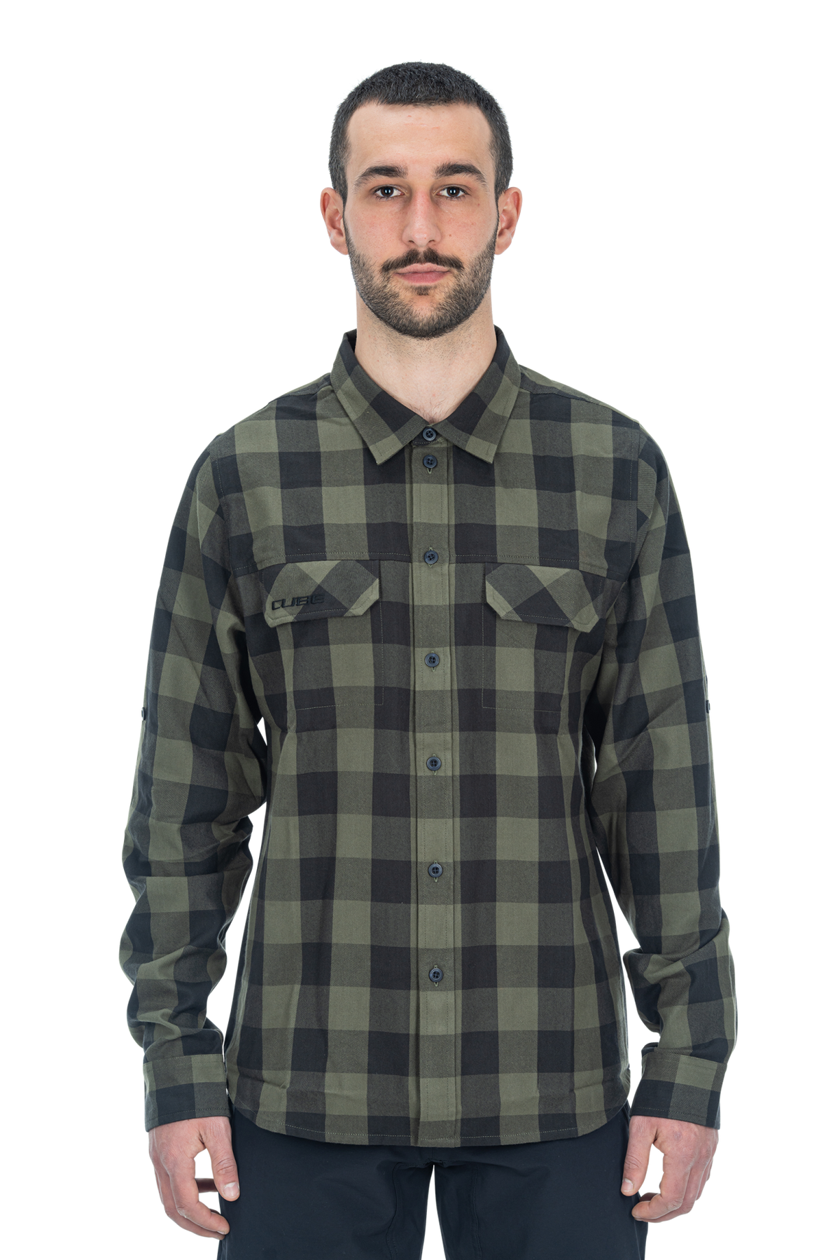Camasa CUBE Work Shirt L/S Olive Check