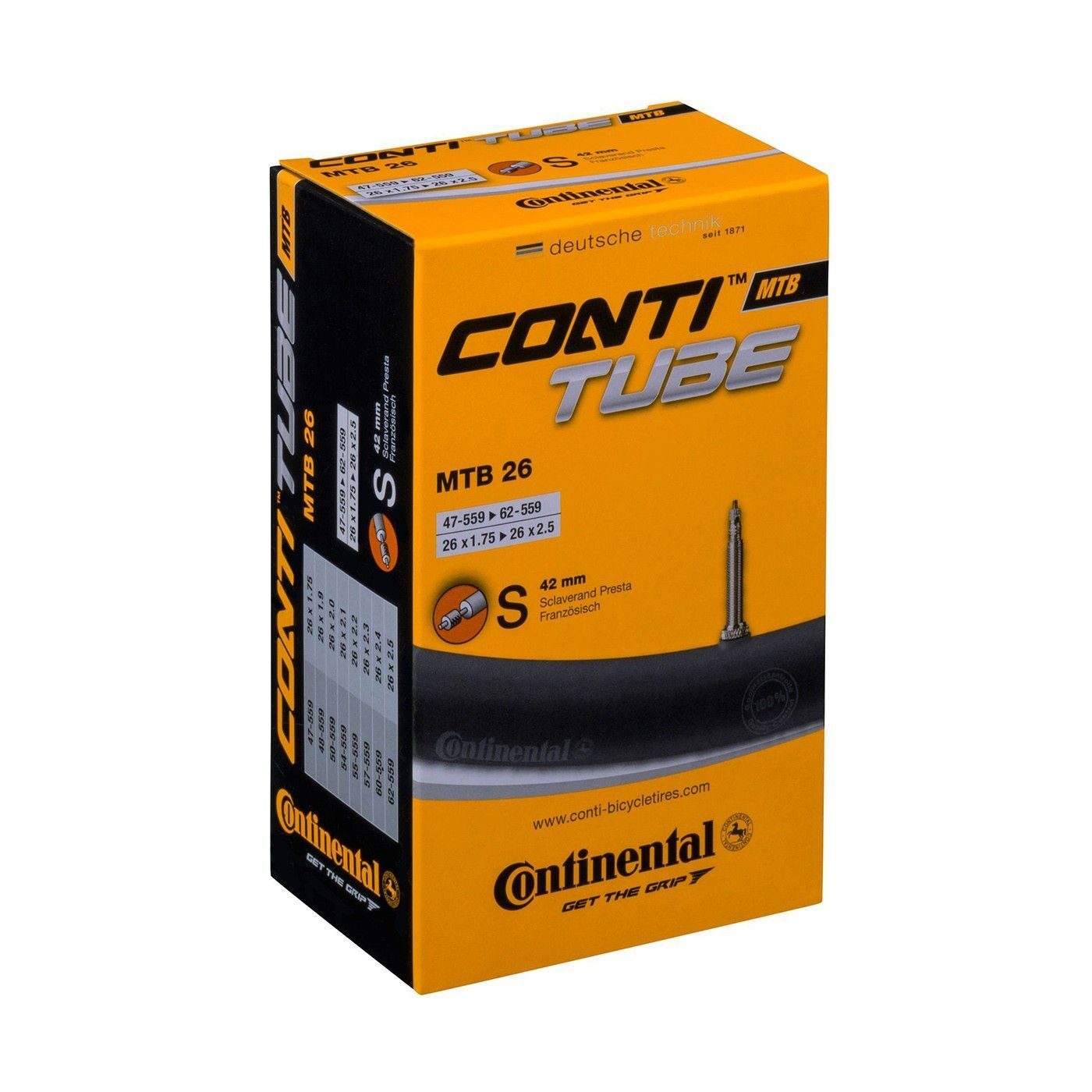 camera continental mtb 26 47 62 559 26x175 25 s42