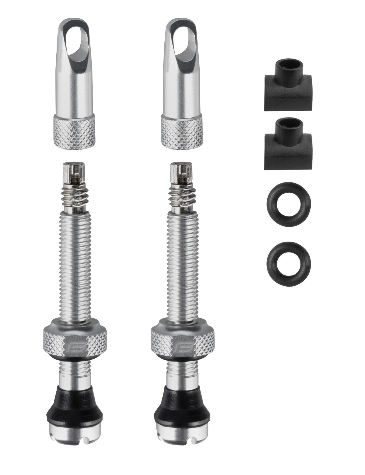 Capace valva presta Force pentru tubeless 2 x FV 44 mm, argintiu