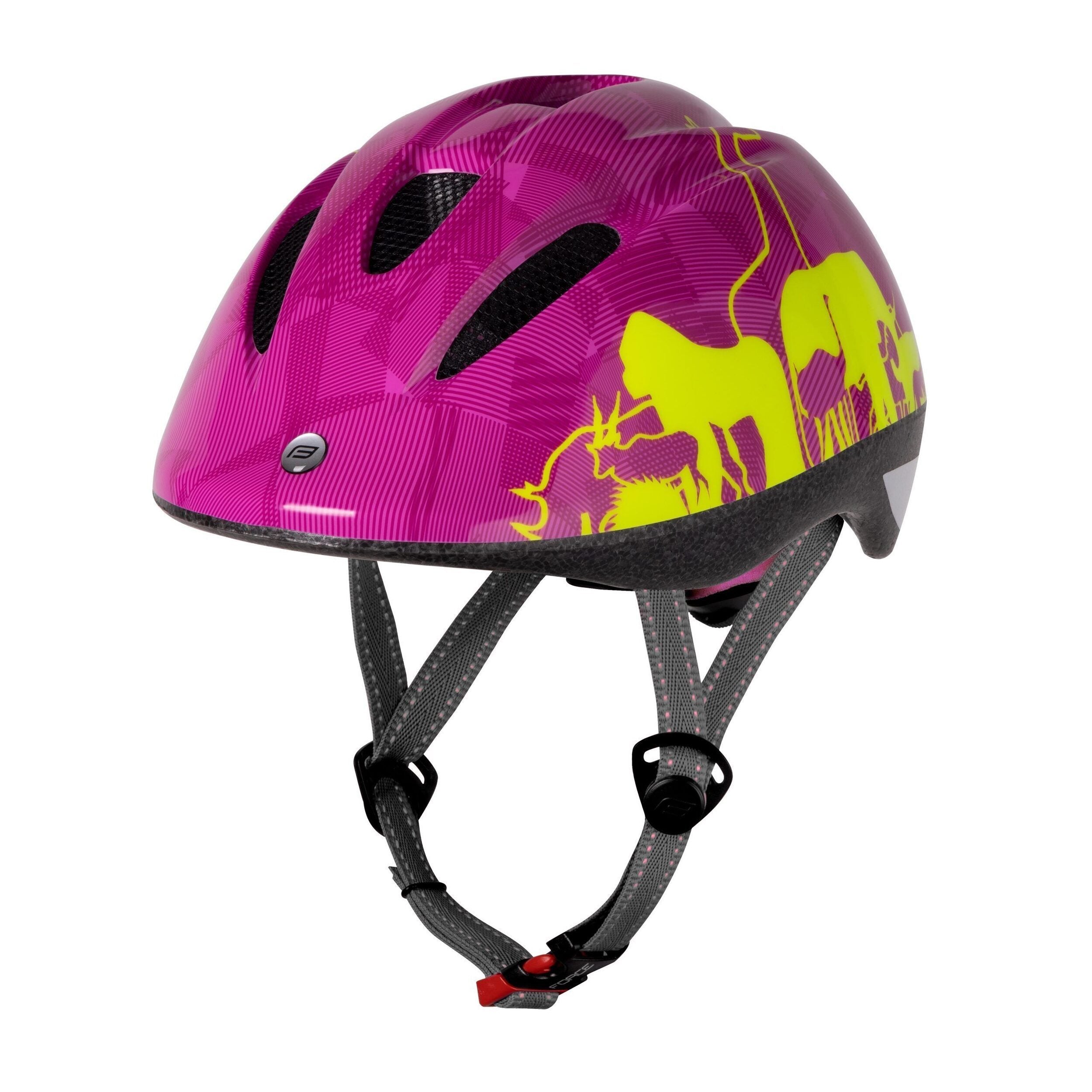 casca copii force fun animals fluo pink m 52 56 cm scaled