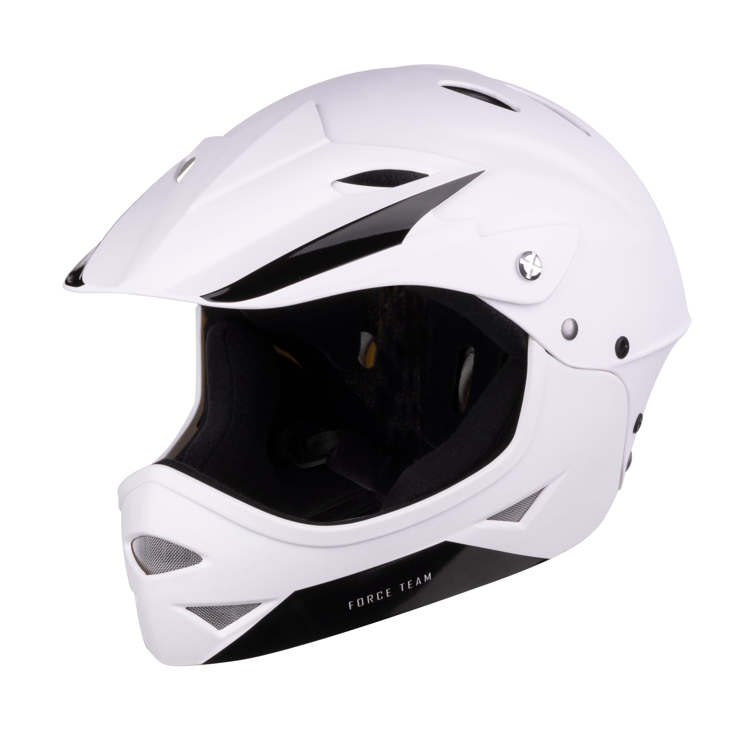 Casca Force Downhill Junior, alb mat S/M