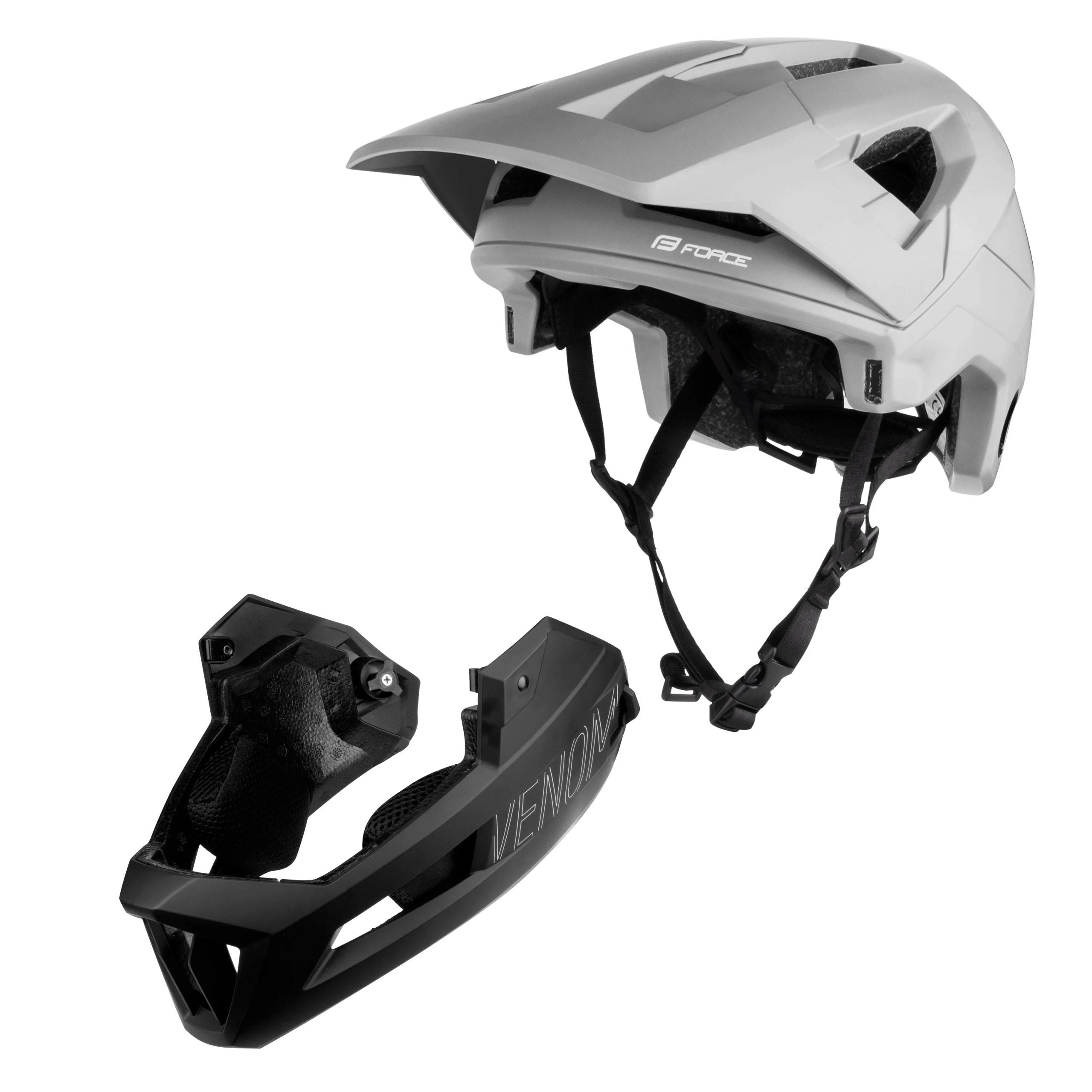 Casca Force VENOM downhill, gri-negru S-M