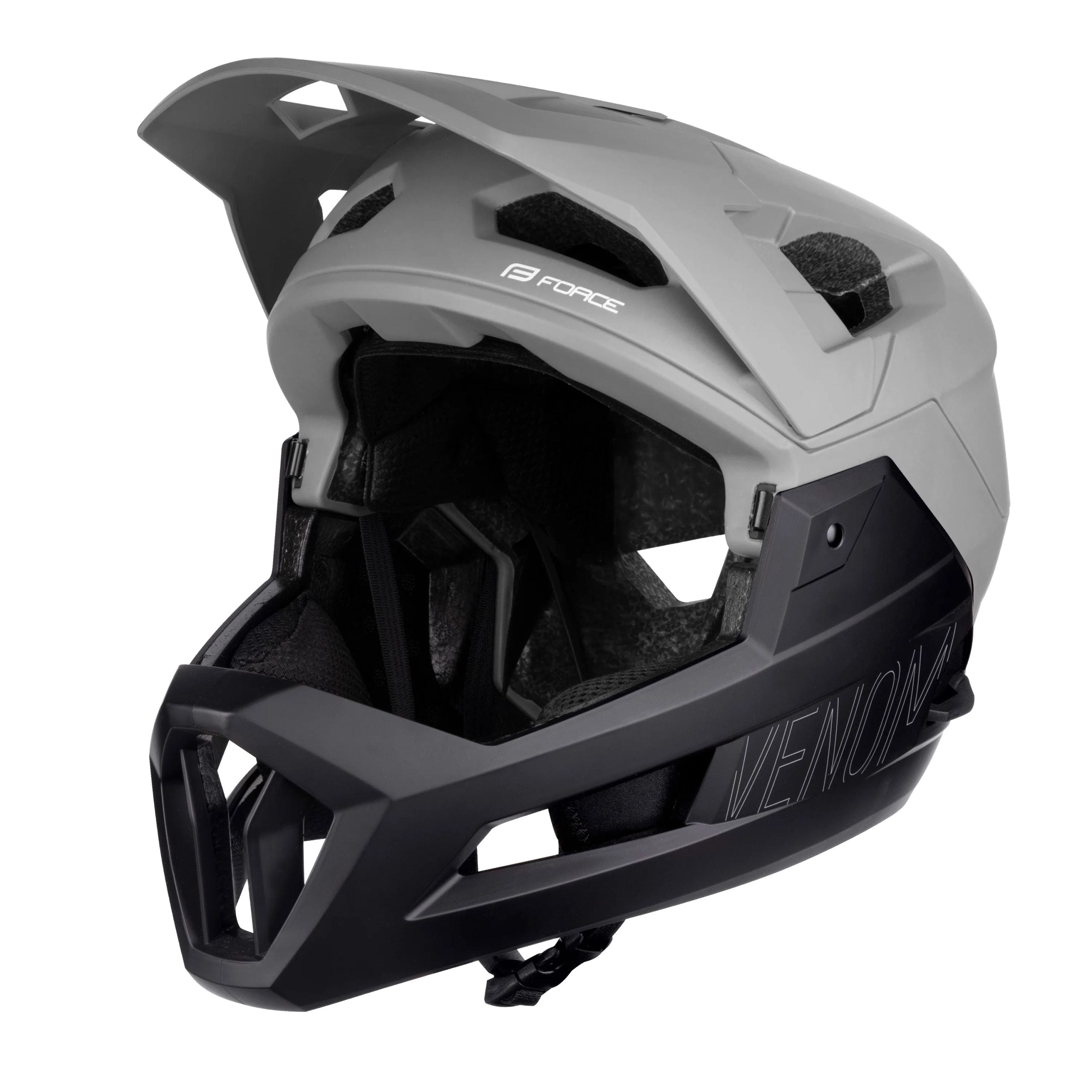 Casca Force VENOM downhill, gri-negru S-M