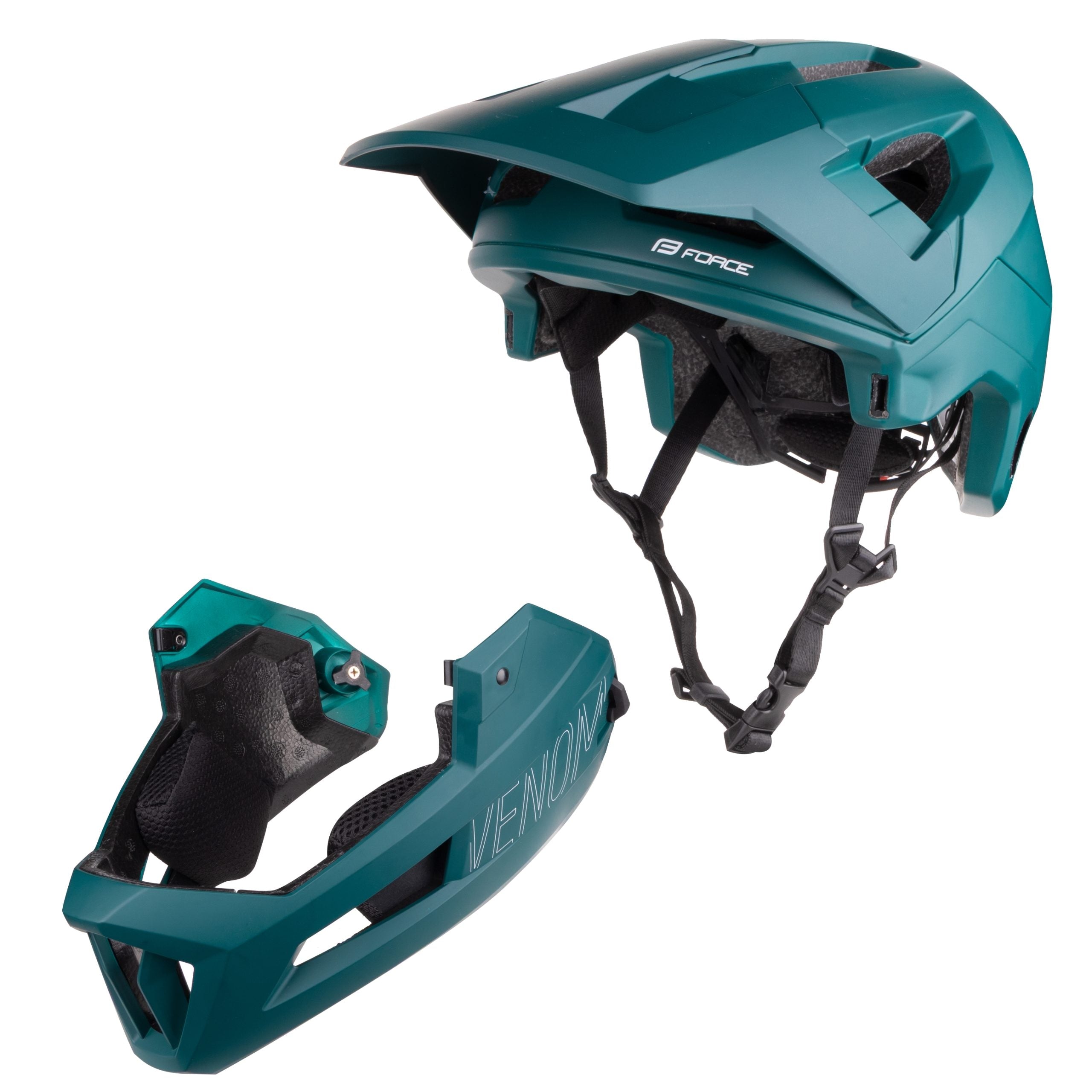 Casca Force VENOM downhill, turcoaz L-XL