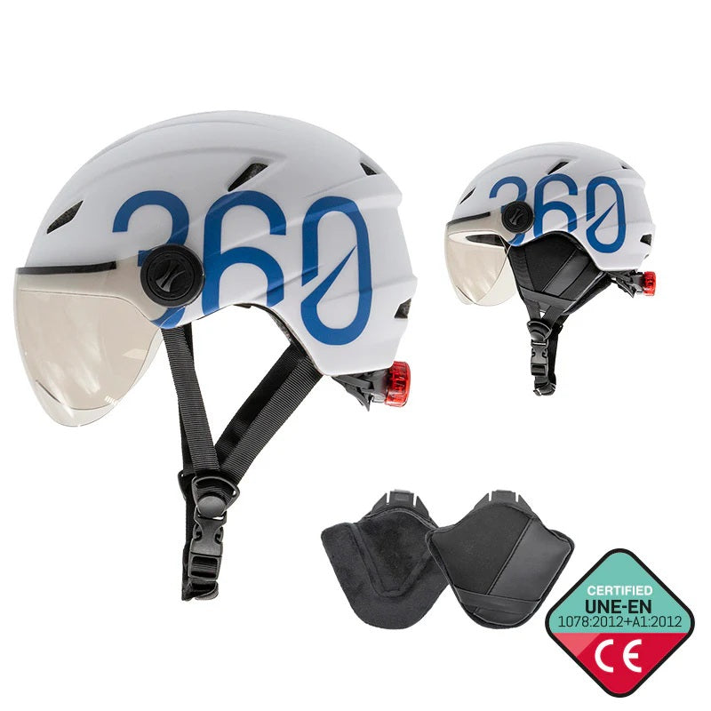 Casca GLOOB Urban cu urechi detasabile Alb-Albastru M