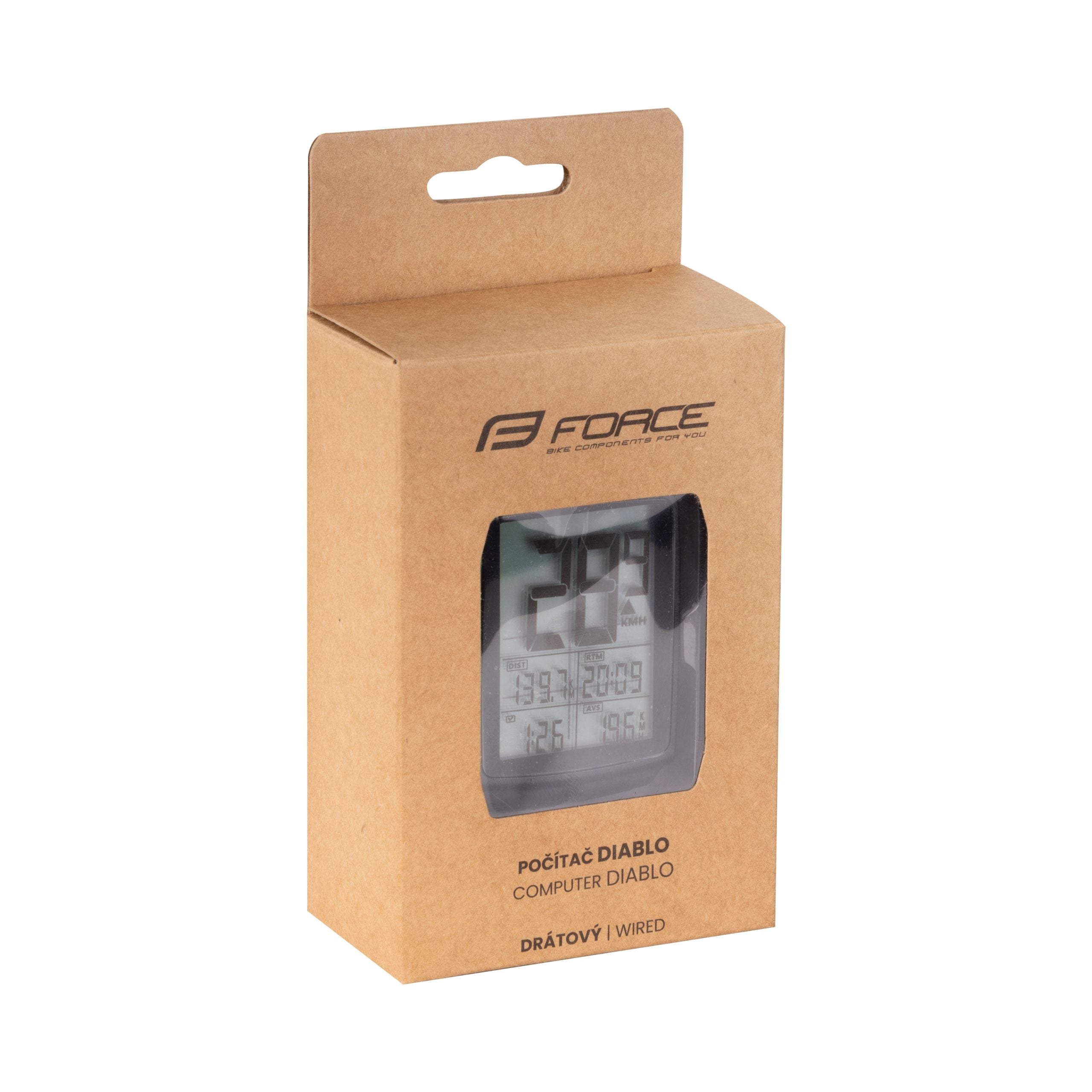 Ciclocomputer Force DIABLO 11F cu fir, negru
