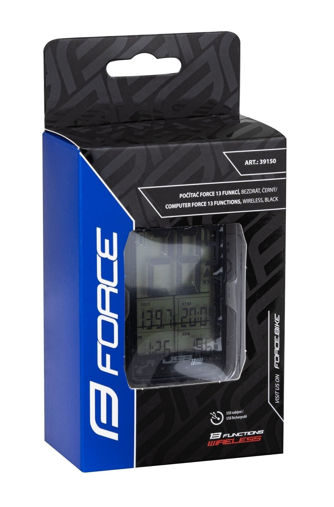 ciclocomputer force usb 13f fara fir negru 1