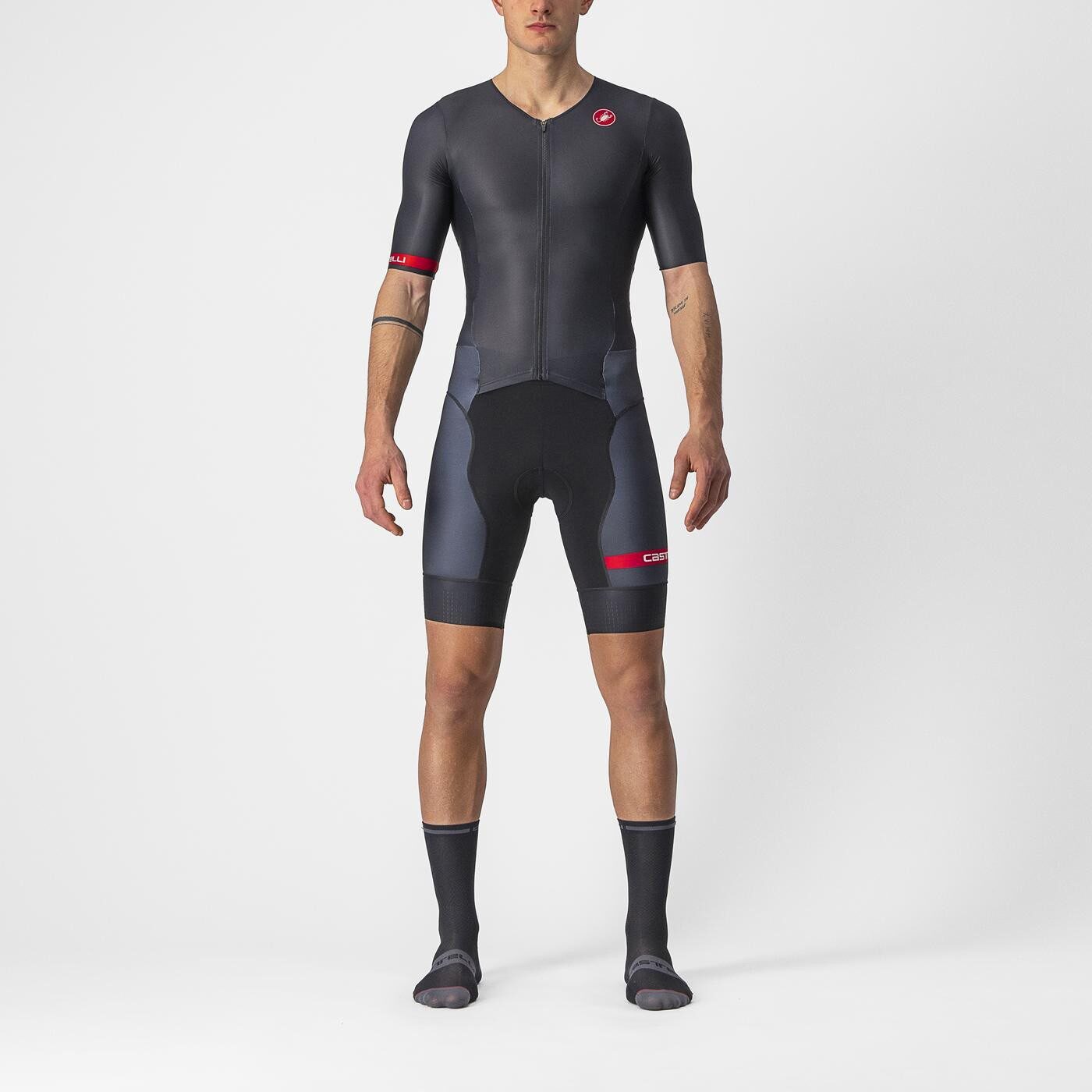 costum de triatlon cu maneca scurta castelli free sanremo ss negru xxl