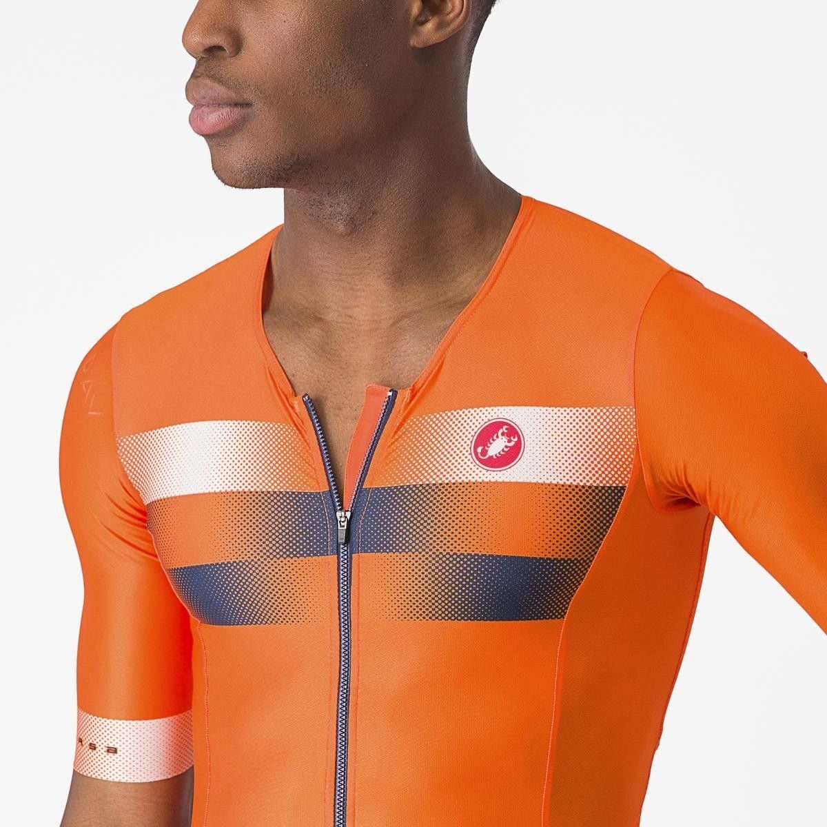 costum de triatlon cu maneca scurta castelli free sanremo ss portocaliu indigo xs 4