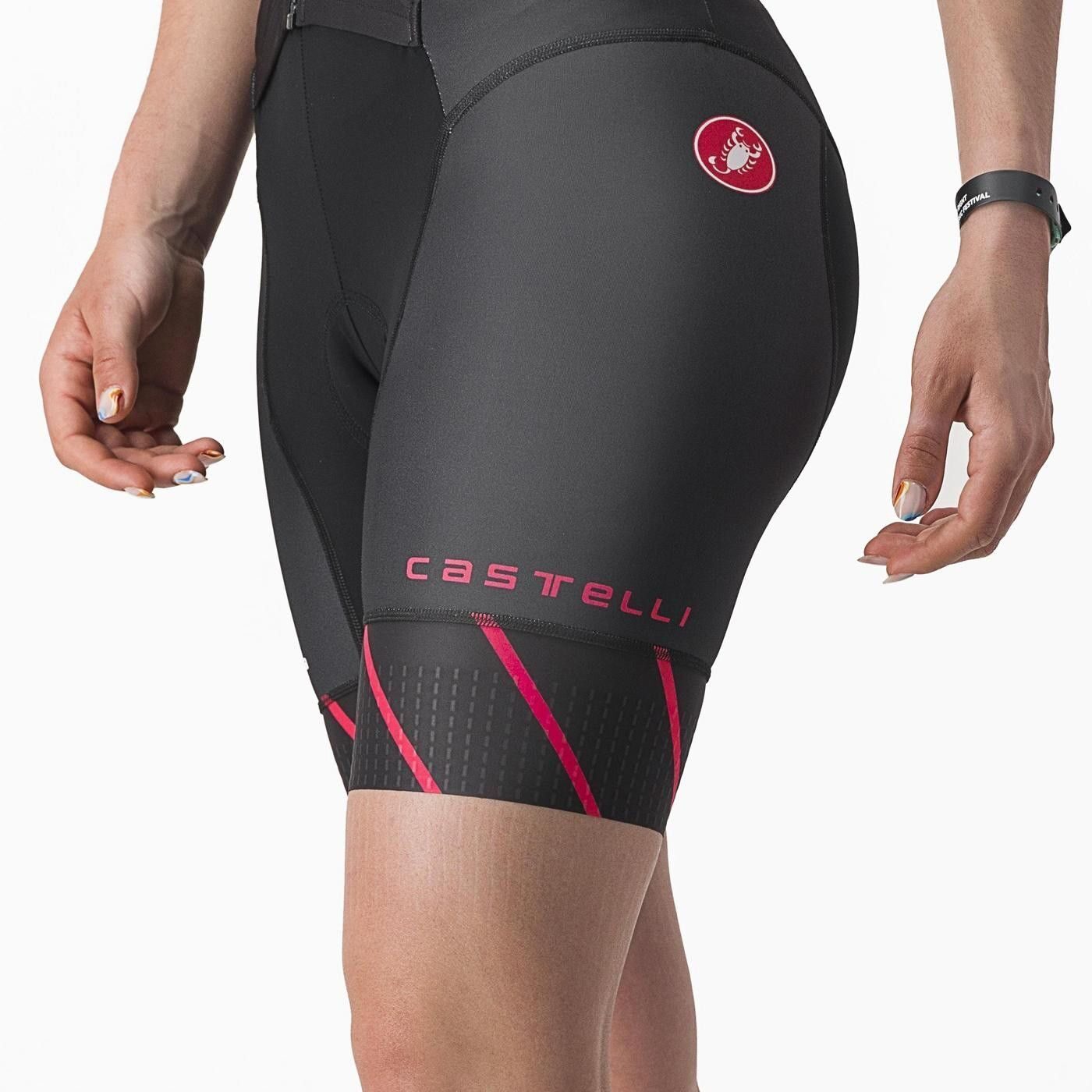 costum de triatlon cu maneca scurta castelli free sanremo w ss de dama negru magenta xs 4