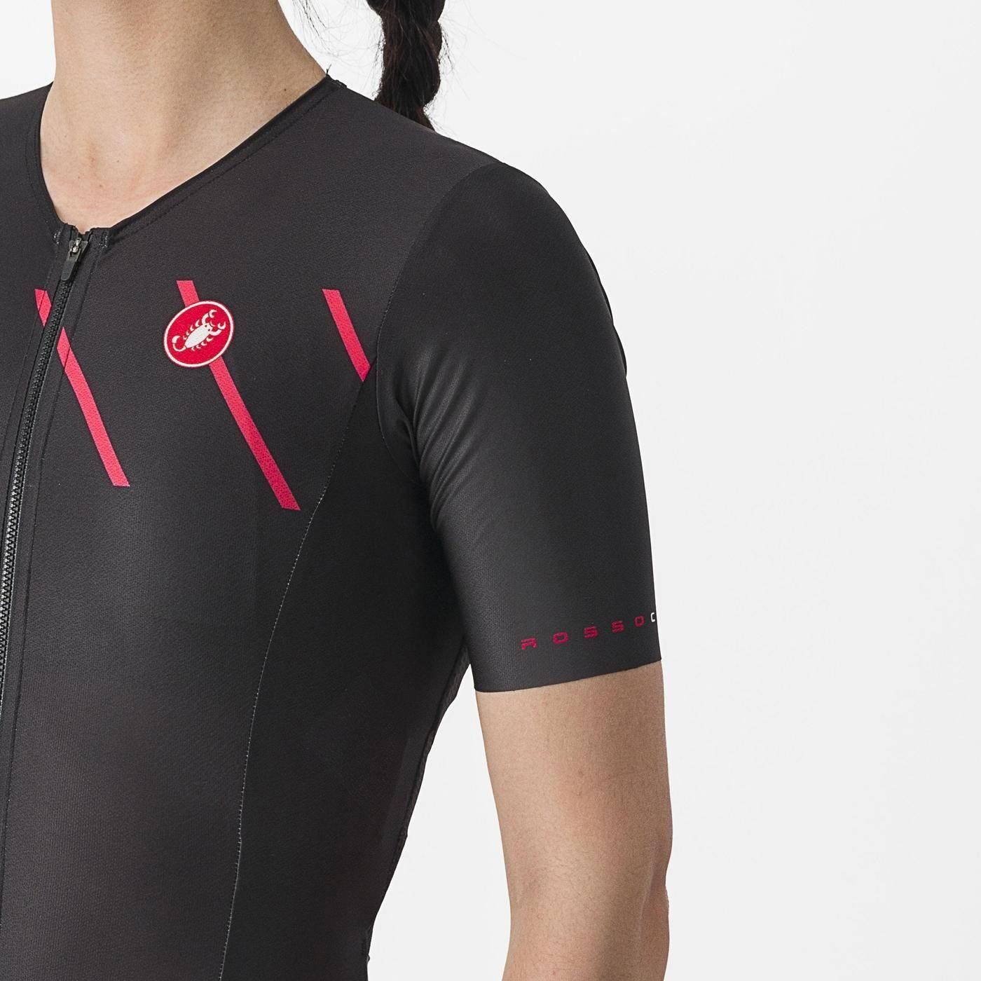 costum de triatlon cu maneca scurta castelli free sanremo w ss de dama negru magenta xs 5
