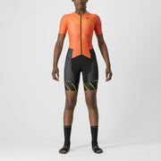 costum de triatlon cu maneca scurta castelli free sanremo w ss de dama portocaliu negru l