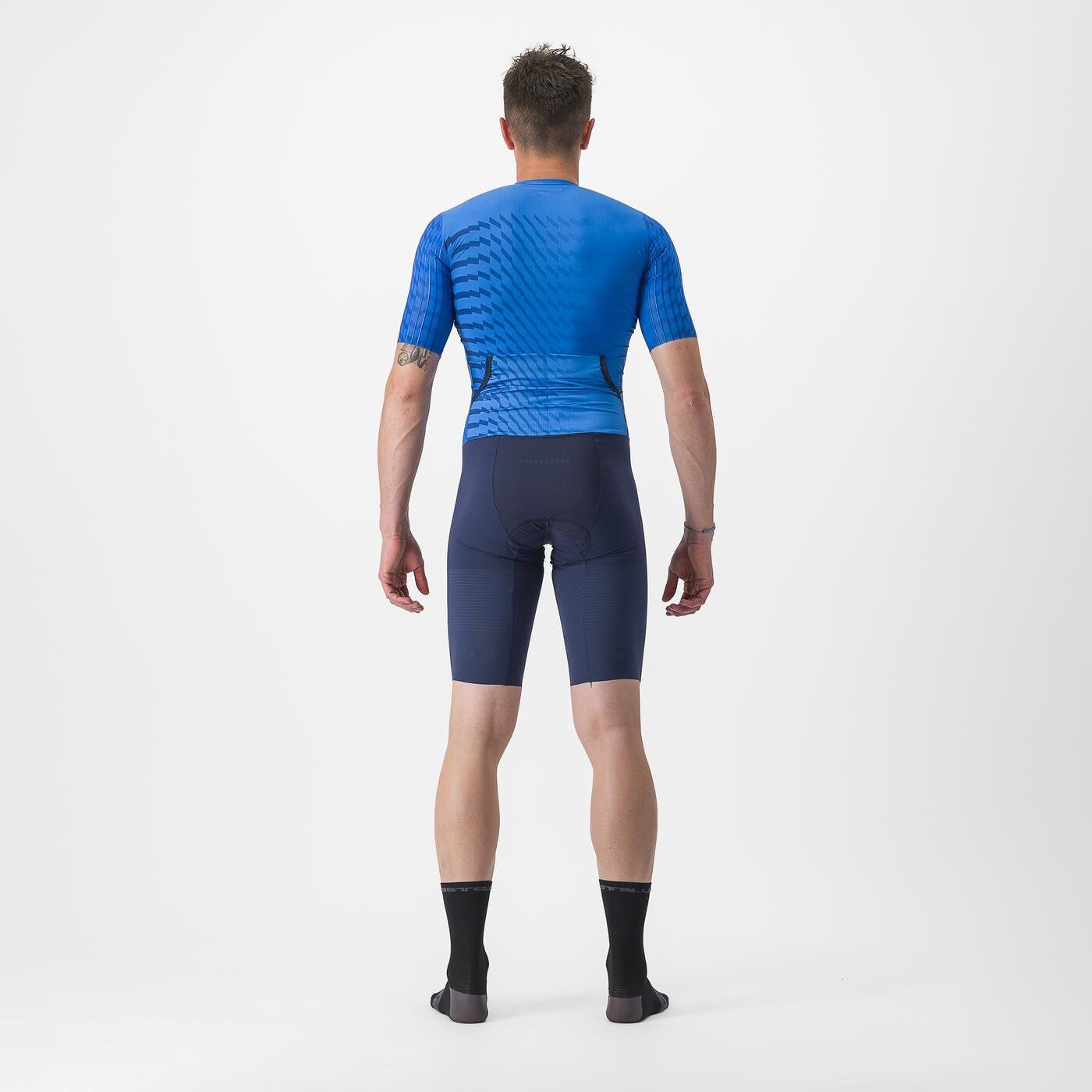 costum de triatlon cu maneca scurta castelli pr 2 speed albastru bleumarin l 1