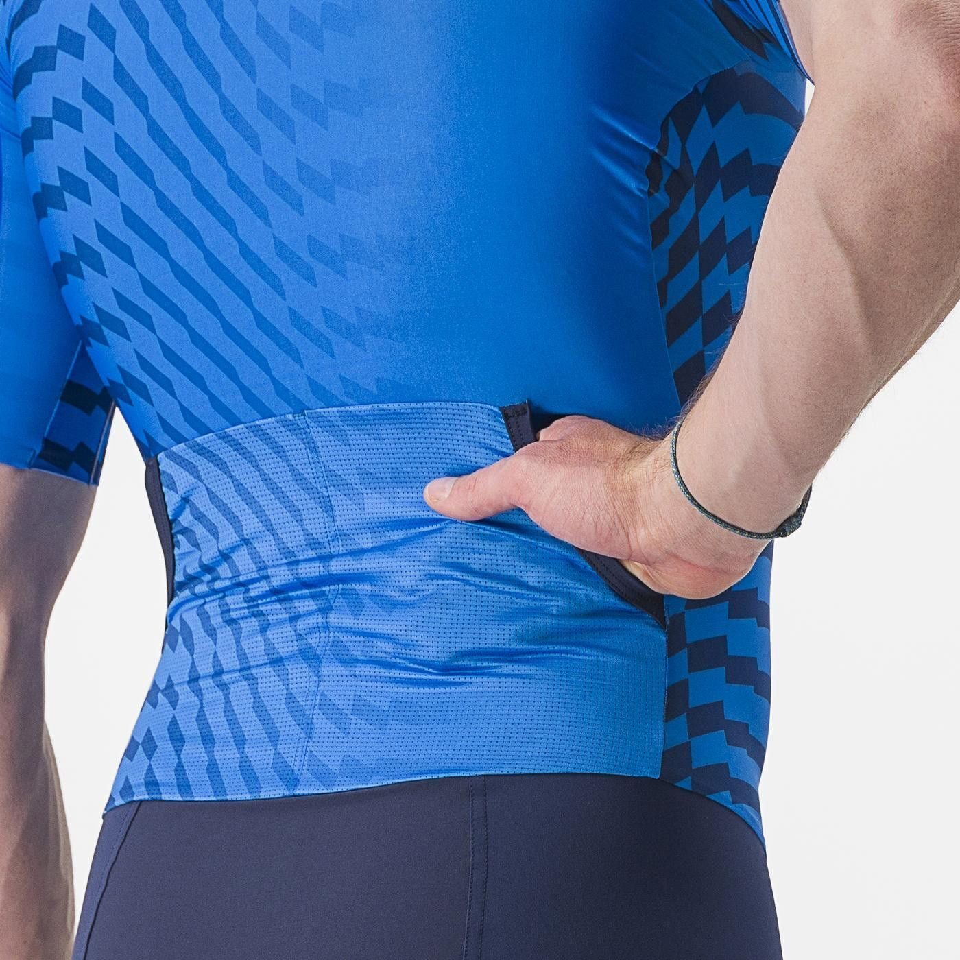 costum de triatlon cu maneca scurta castelli pr 2 speed albastru bleumarin m 2