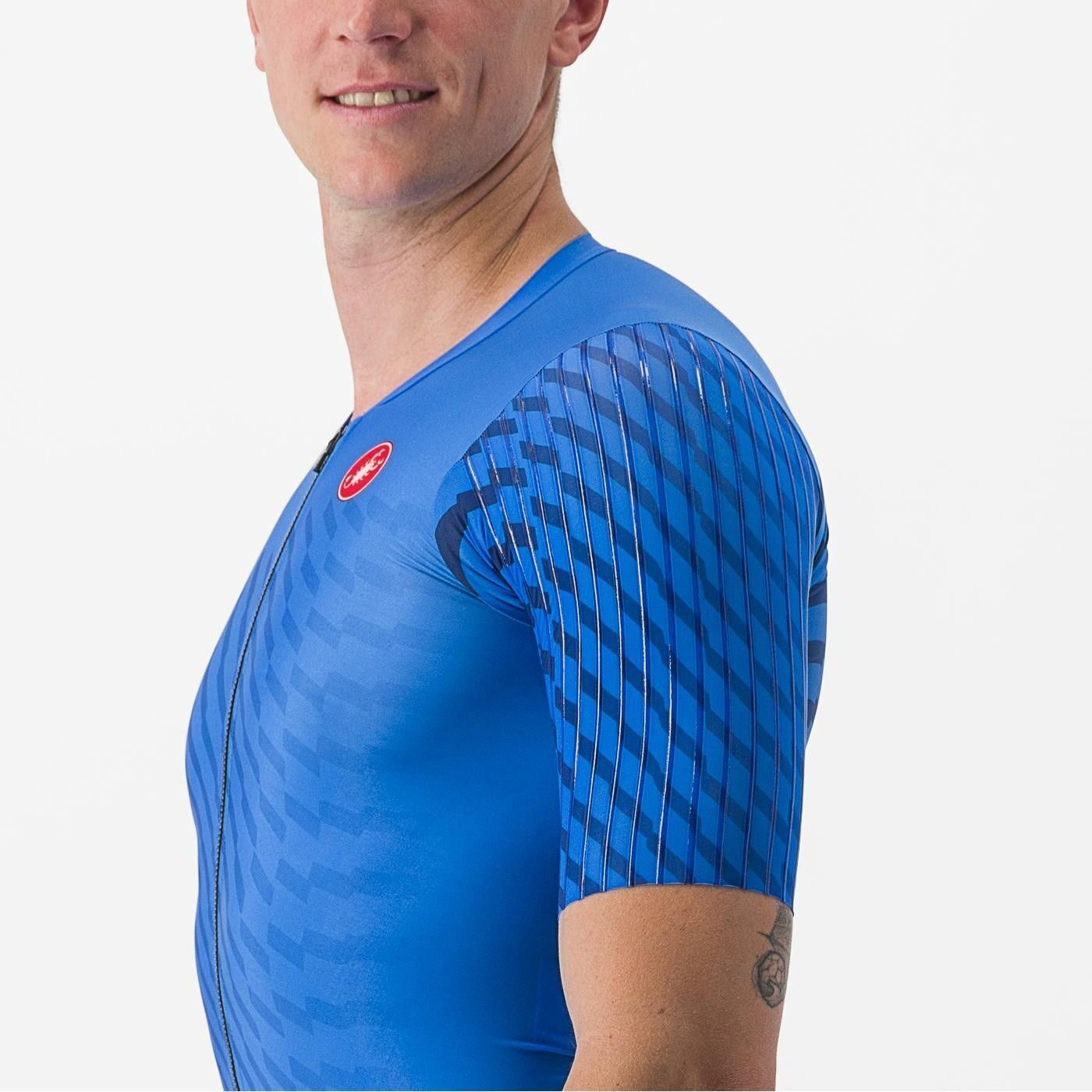 costum de triatlon cu maneca scurta castelli pr 2 speed albastru bleumarin m 5