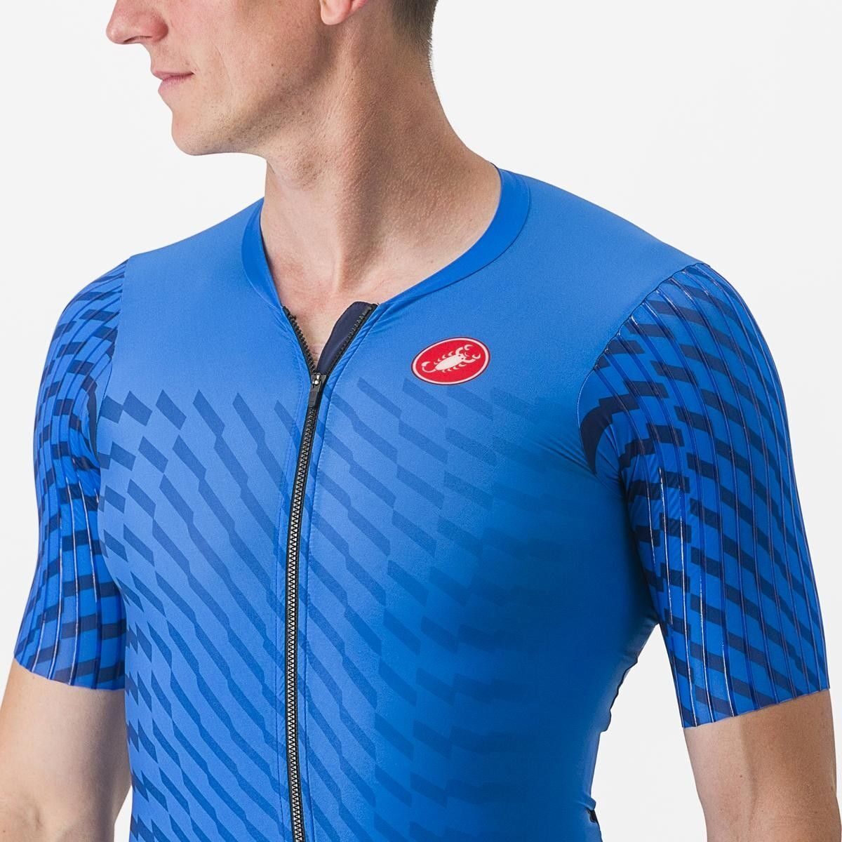 costum de triatlon cu maneca scurta castelli pr 2 speed albastru bleumarin s 4