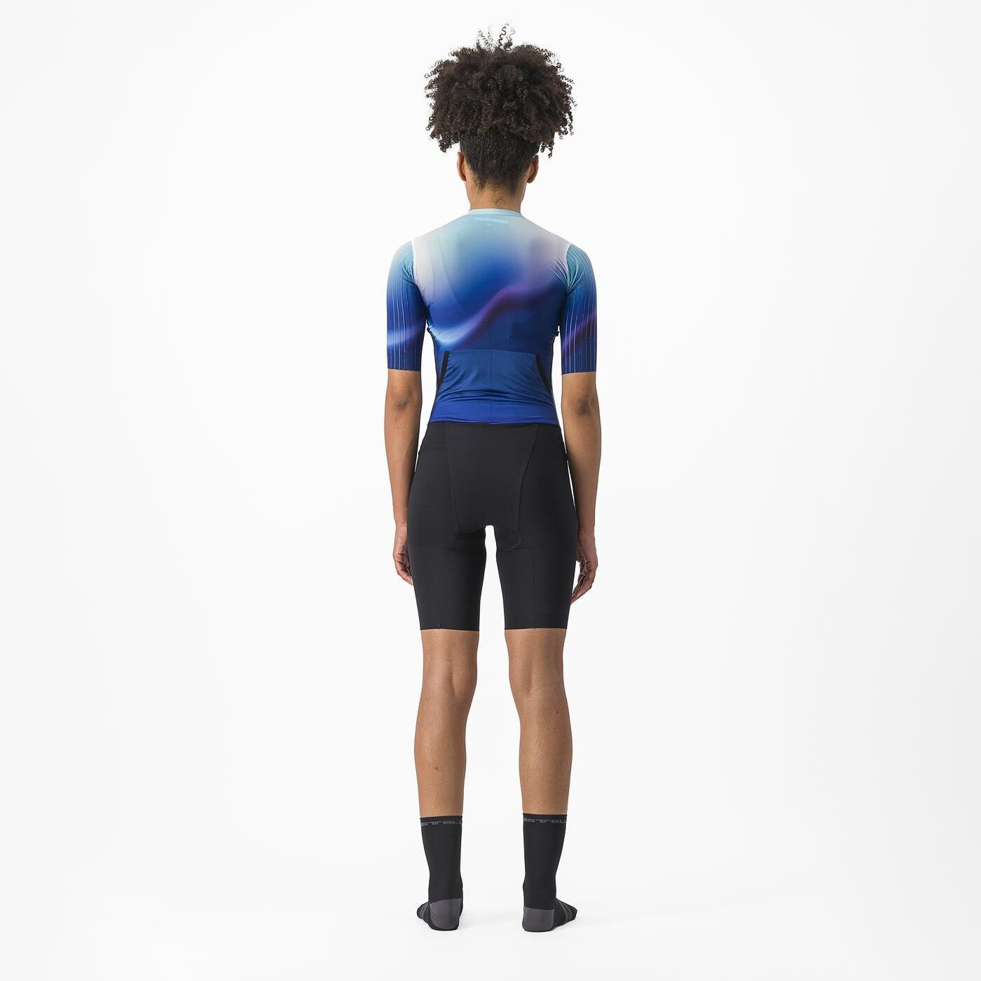 costum de triatlon cu maneca scurta castelli pr 2 w speed suit de dama alb albastru negru m 1