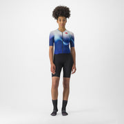 costum de triatlon cu maneca scurta castelli pr 2 w speed suit de dama alb albastru negru xs