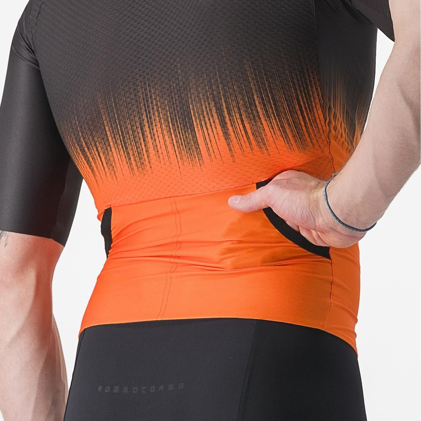 costum de triatlon cu maneca scurta castelli sanremo ultra negru portocaliu l 3