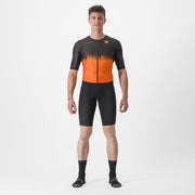 costum de triatlon cu maneca scurta castelli sanremo ultra negru portocaliu l