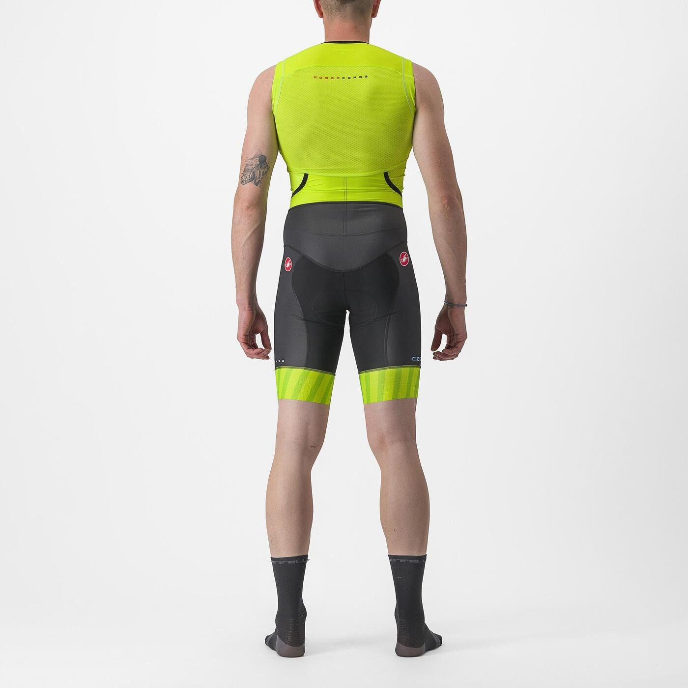 costum de triatlon fara maneci castelli free sanremo sl galben fluo negru xxl 1