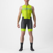 costum de triatlon fara maneci castelli free sanremo sl galben fluo negru xxl