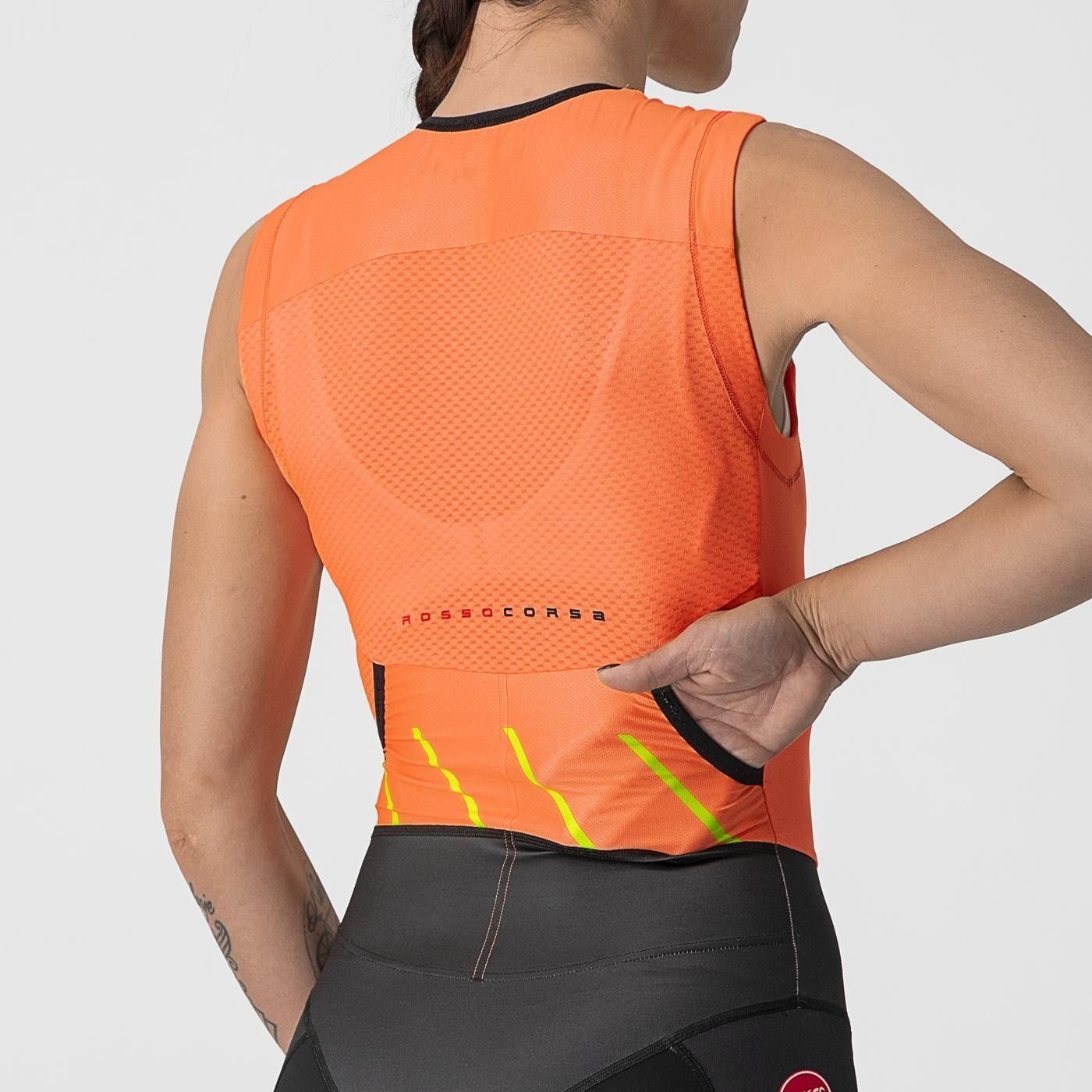 costum de triatlon fara maneci castelli free w sanremo sl de dama portocaliu negru s 4