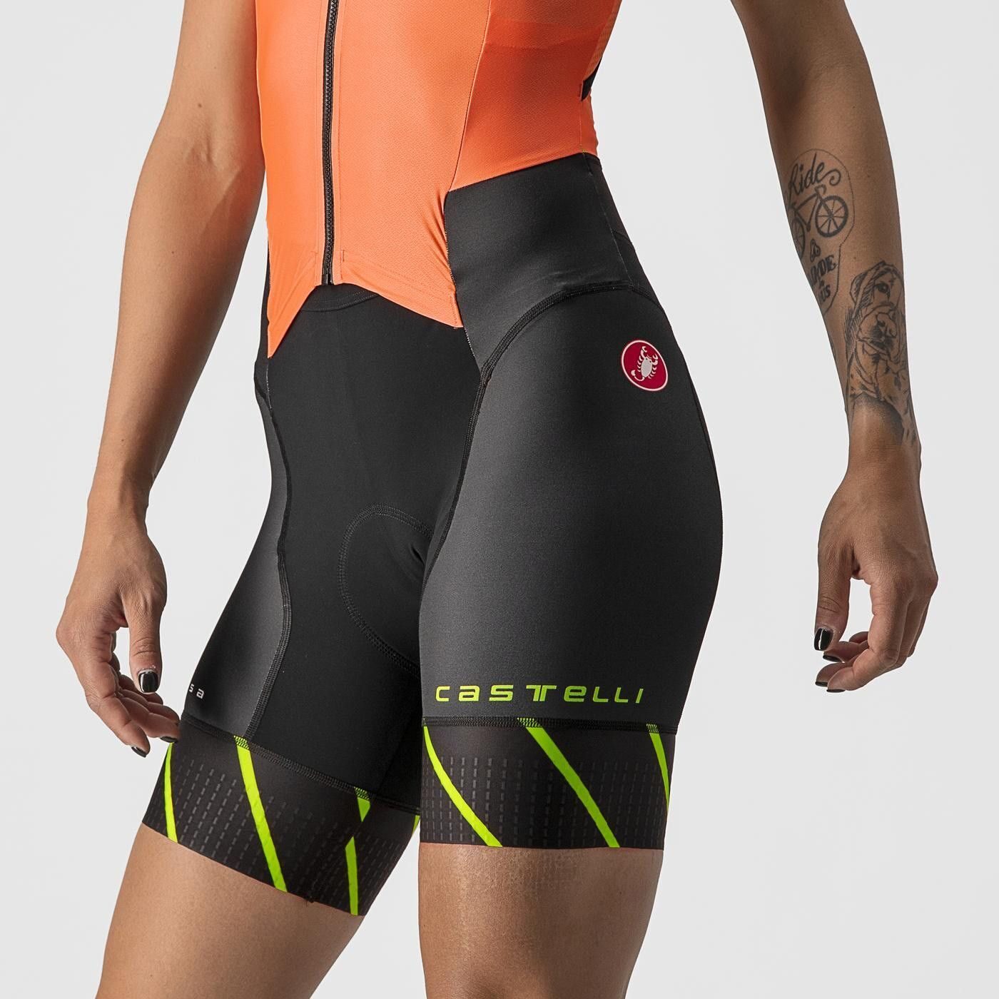 costum de triatlon fara maneci castelli free w sanremo sl de dama portocaliu negru xs 5
