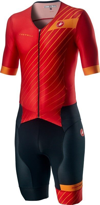 costum triatlon cu maneca scurta castelli free sanremo ss suit negru rosu portocaliu xxxl 1