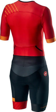 costum triatlon cu maneca scurta castelli free sanremo ss suit negru rosu portocaliu xxxl