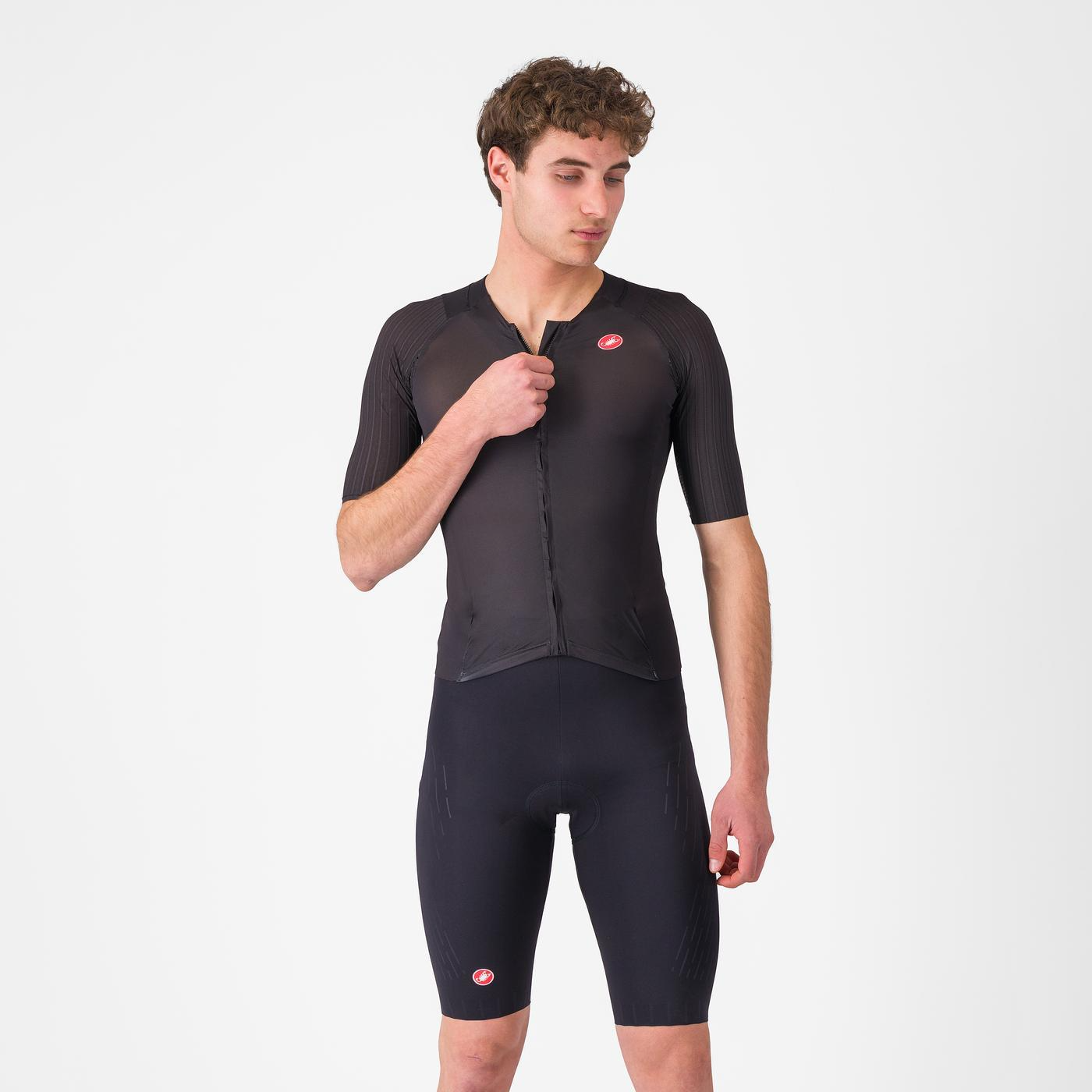 Costum triatlon cu maneca scurta TRI Castelli Free SanRemo 3 SS, pentru barbati, negru, XL