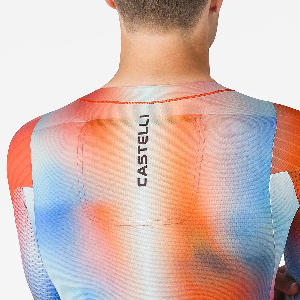 Costum triatlon cu maneca scurta TRI Castelli Free SanRemo 3 SS, pentru barbati, paprika/winter sky L