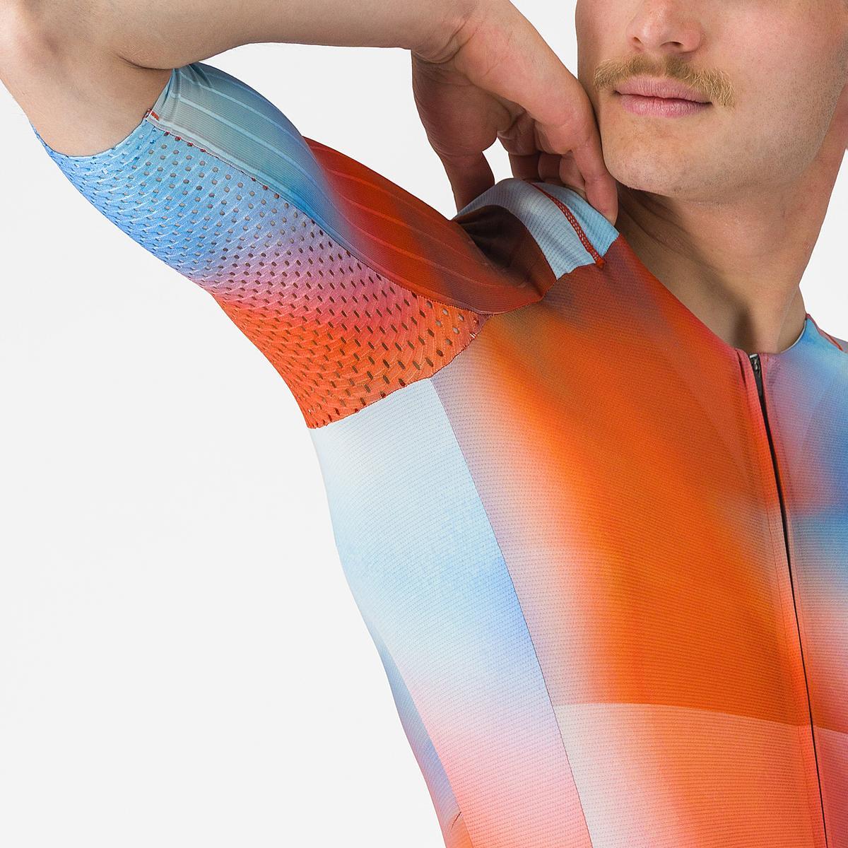 Costum triatlon cu maneca scurta TRI Castelli Free SanRemo 3 SS, pentru barbati, paprika/winter sky L