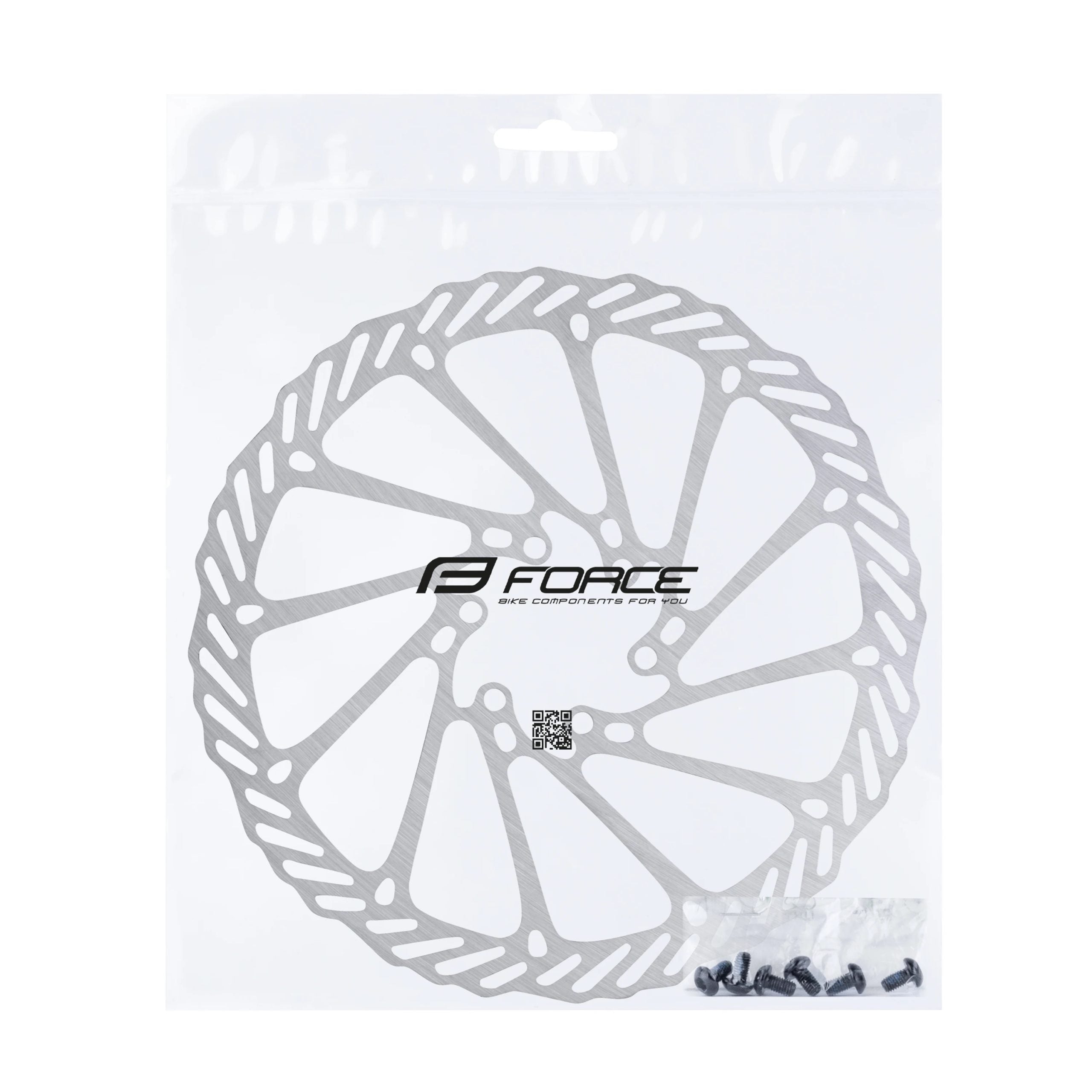 Disc frana Force-7 180mm, 6 gauri, argintiu