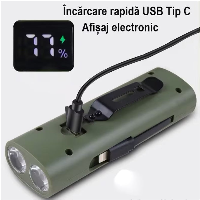 Far reincarcabil Fivestars Power Light PBL-6400, powerbank 6400 mAh, USB Type-C, alb
