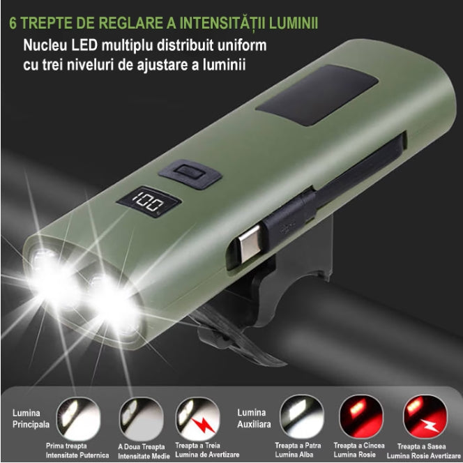 Far reincarcabil Fivestars Power Light PBL-6400, powerbank 6400 mAh, USB Type-C, kaki