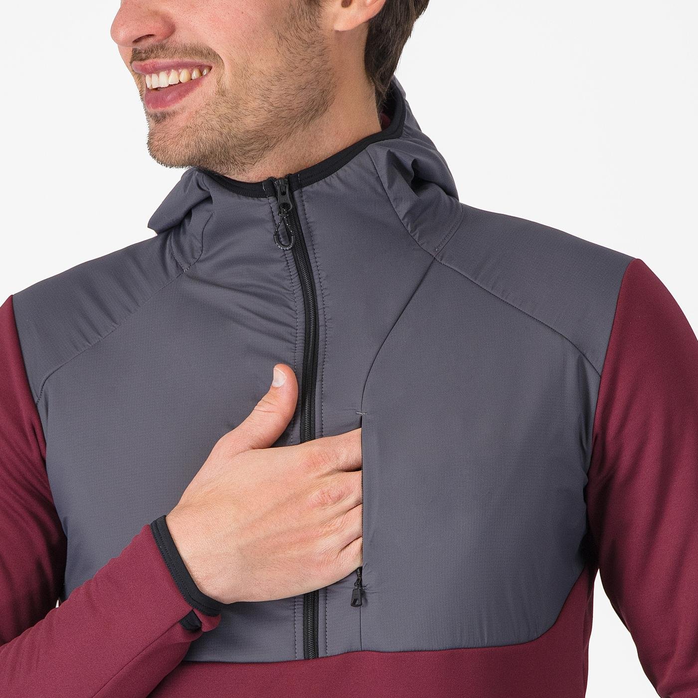 Hanorac Castelli UNLTD Roam Hoodie Visiniu/Gri XXL