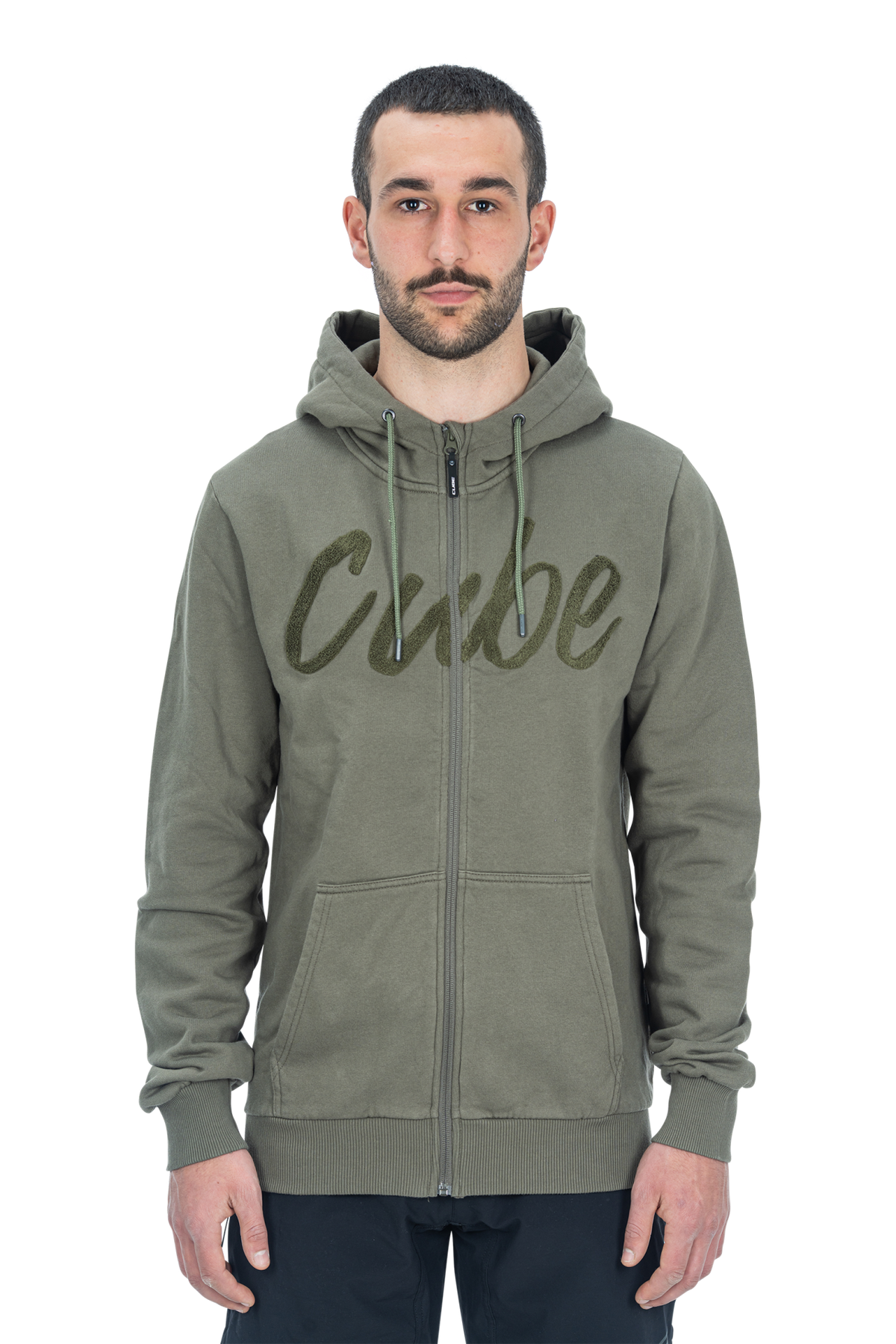 Hanorac CUBE Organic Zip Hoodie Olive