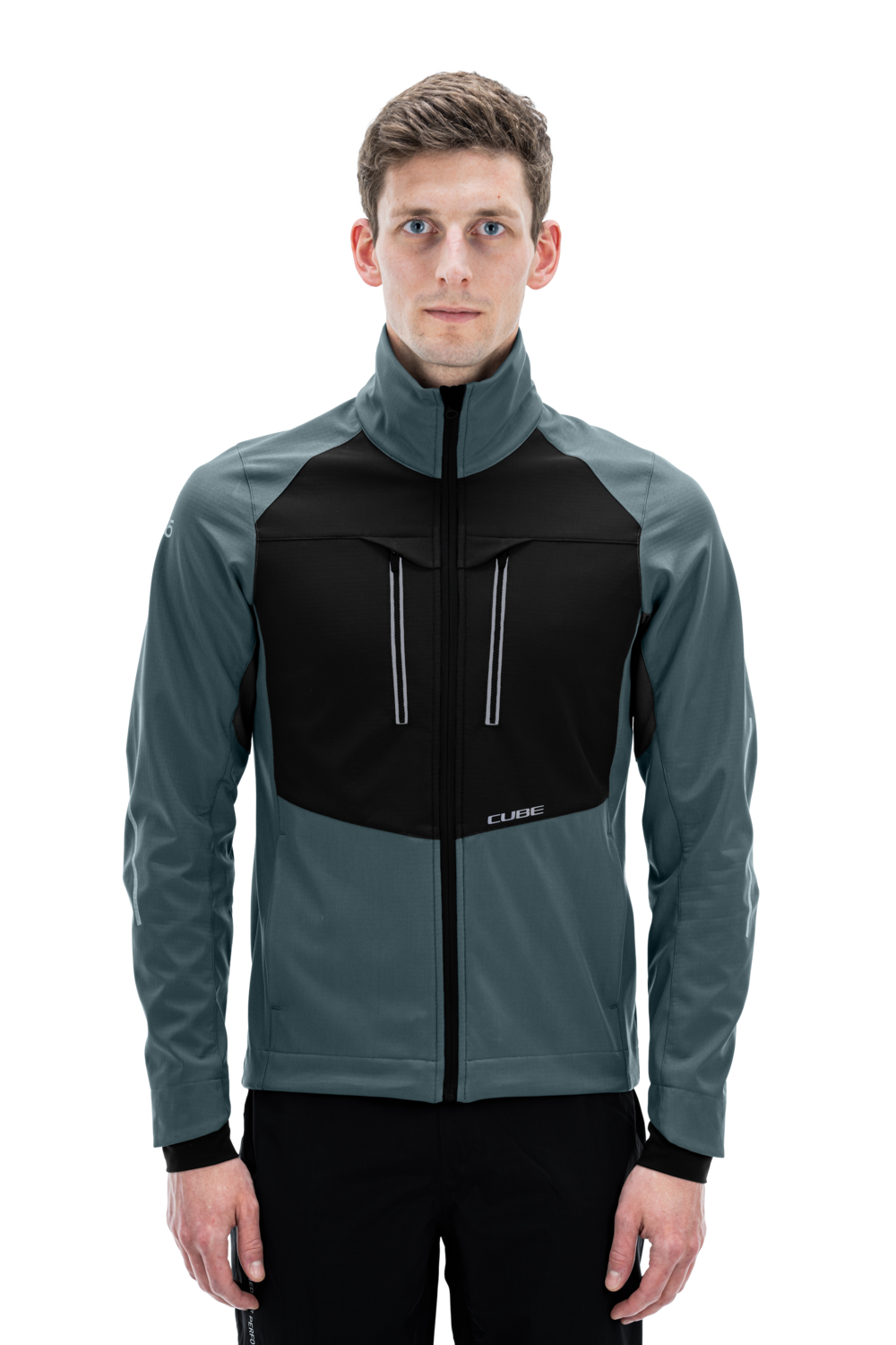 Jachetă CUBE Blackline Softshell Jacket Safety Black N Grey