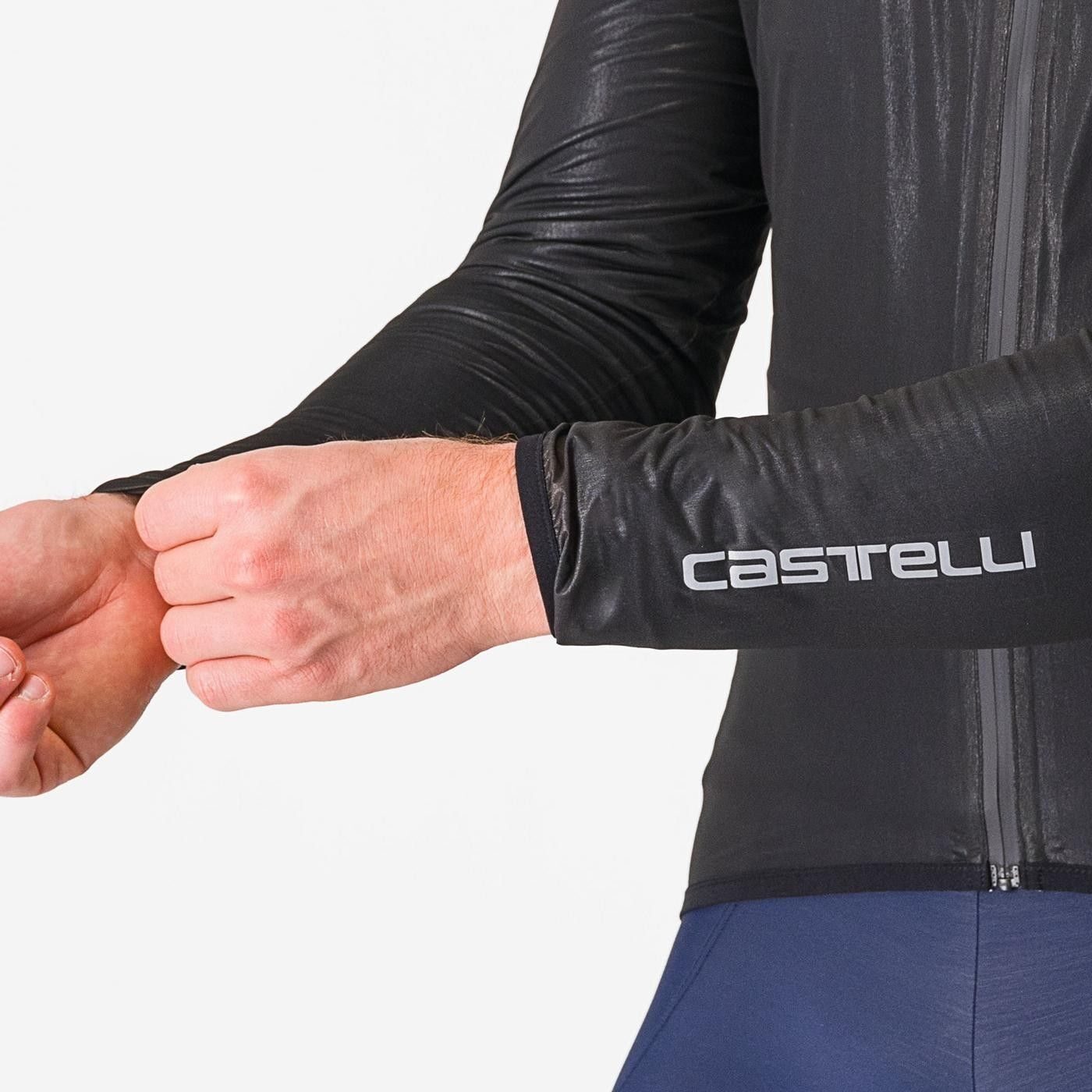 jacheta de ploaie castelli squall shell pentru barbati negru deschis gri argintiu l 3