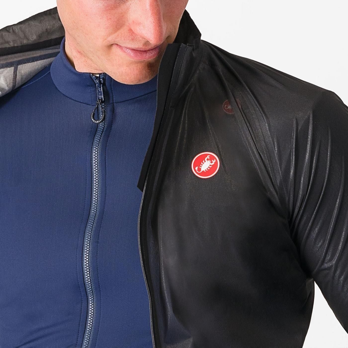 jacheta de ploaie castelli squall shell pentru barbati negru deschis gri argintiu xxl 4