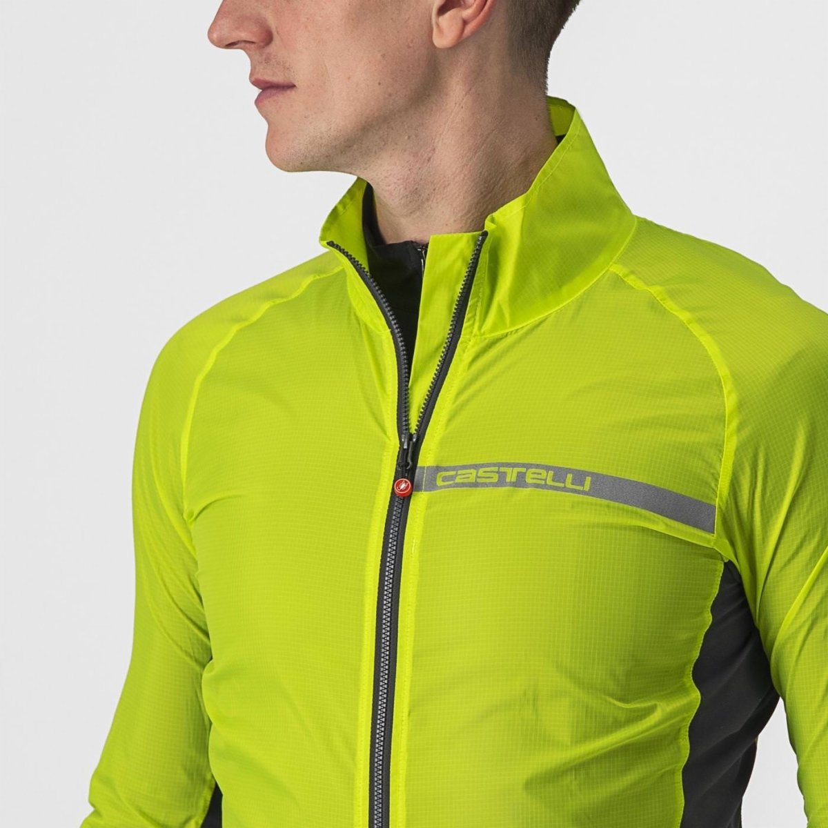Jacheta de vant Castelli Squadra Stretch, pentru barbati, lime electric/gri inchis, XXXL