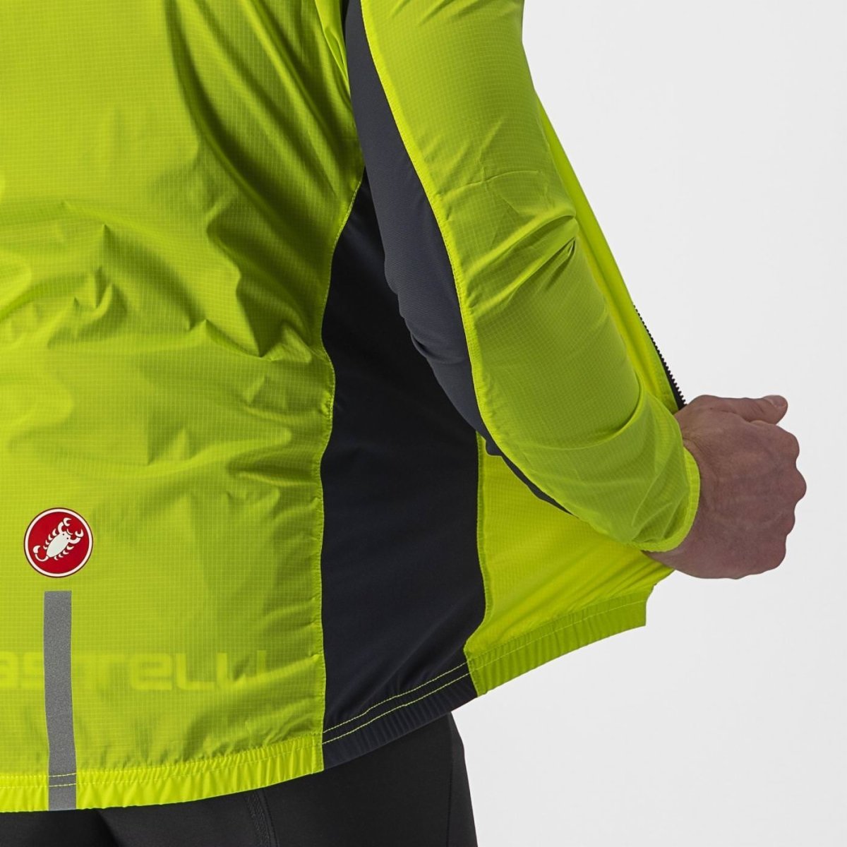 Jacheta de vant Castelli Squadra Stretch, pentru barbati, lime electric/gri inchis, XXXL